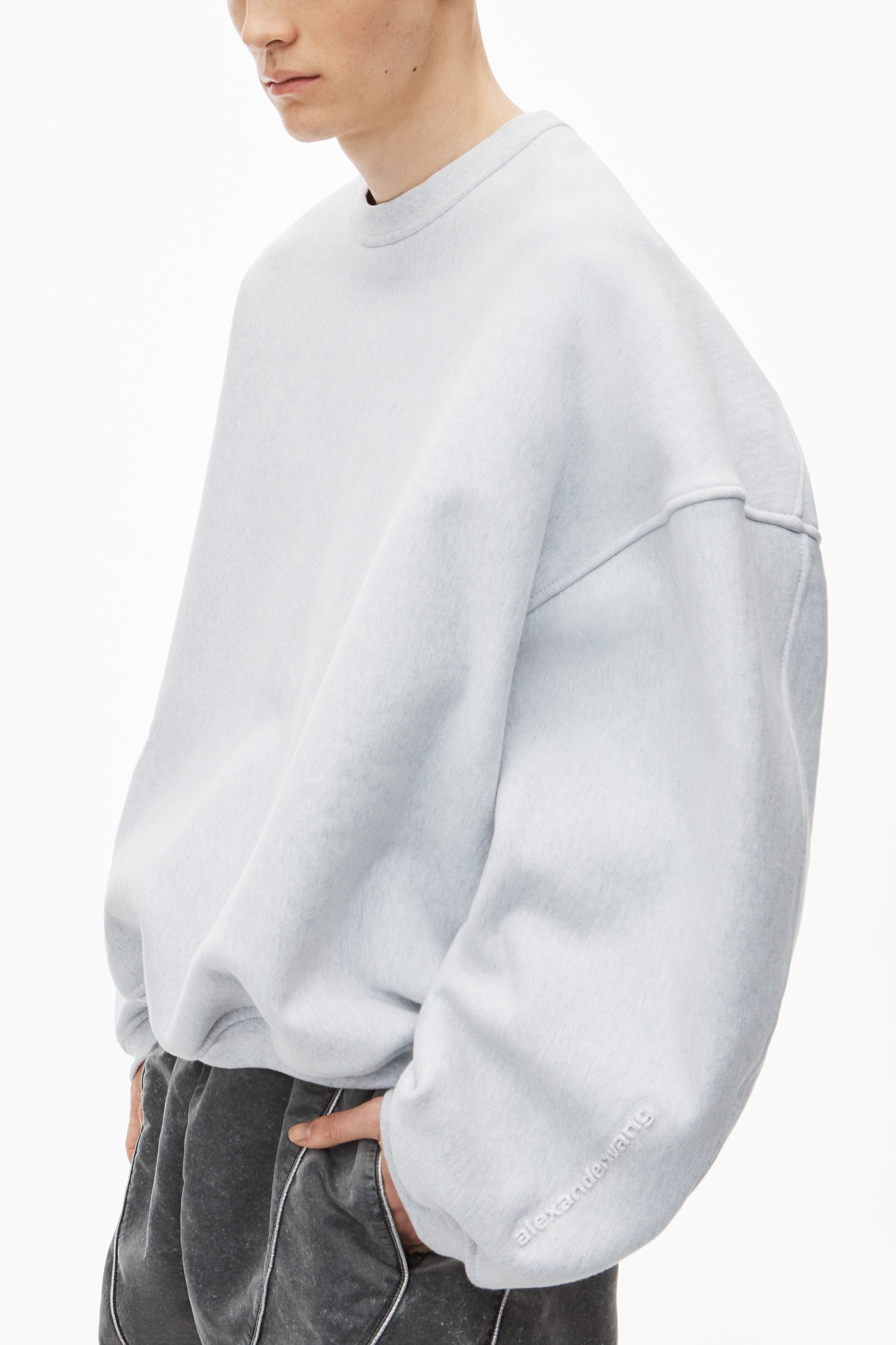logo EMBROIDERED oversized sweatshirt in cotton - 3