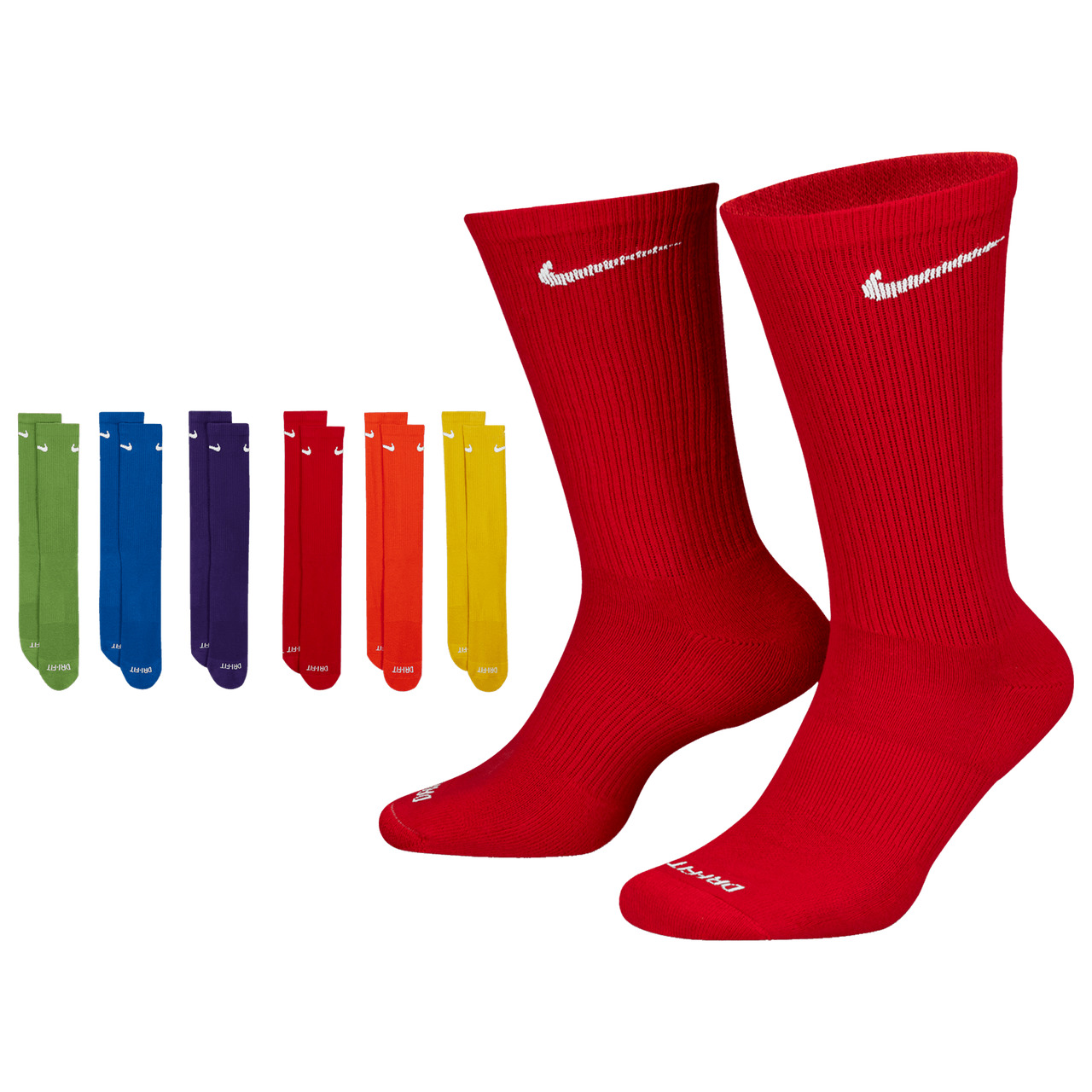 Nike Mens Nike 6 Pack Everyday Plus Cushioned Socks - 1