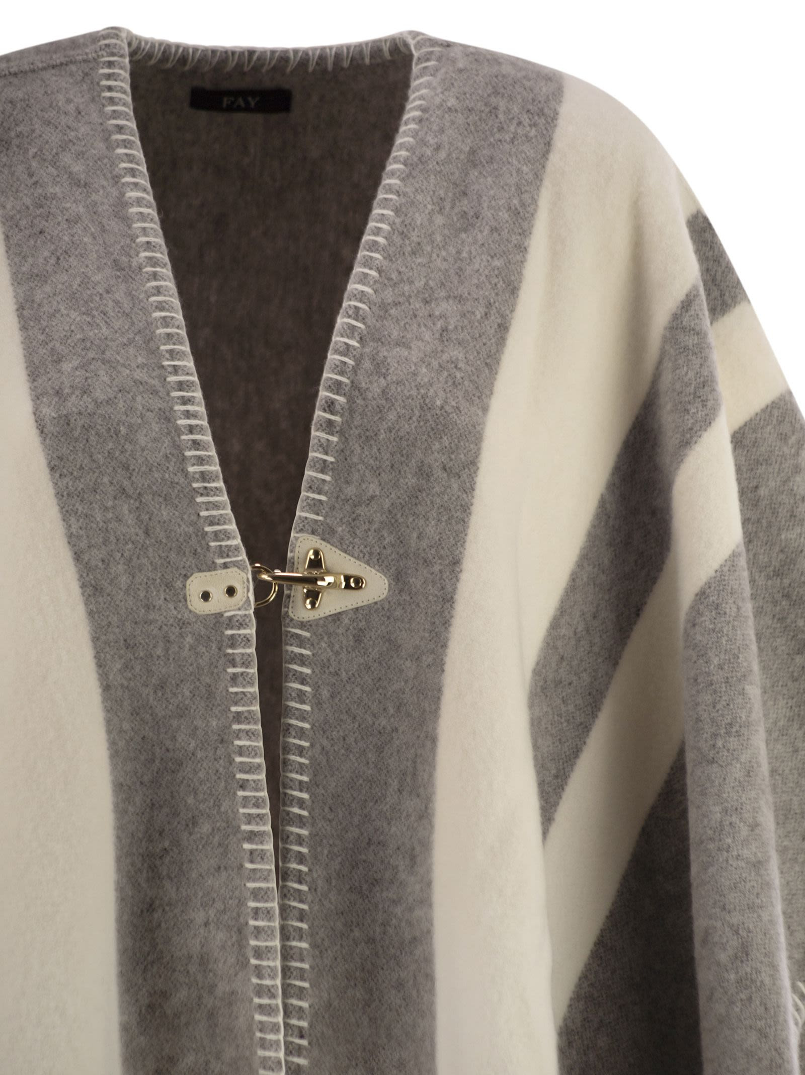 FAY - Fay Women Wool Poncho With Hook - 4