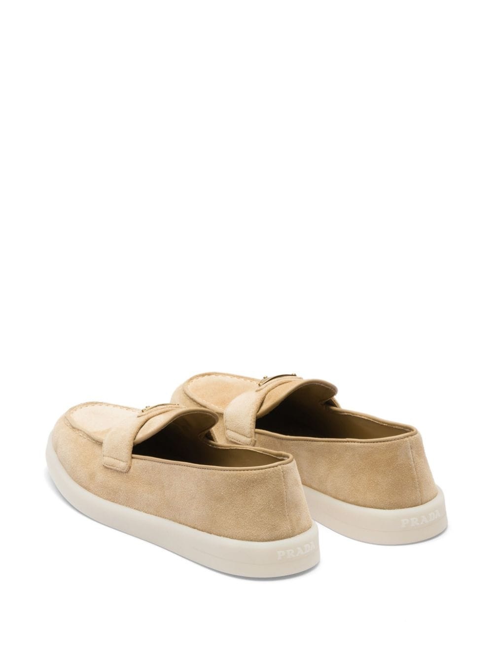 triangle-logo suede loafers - 3