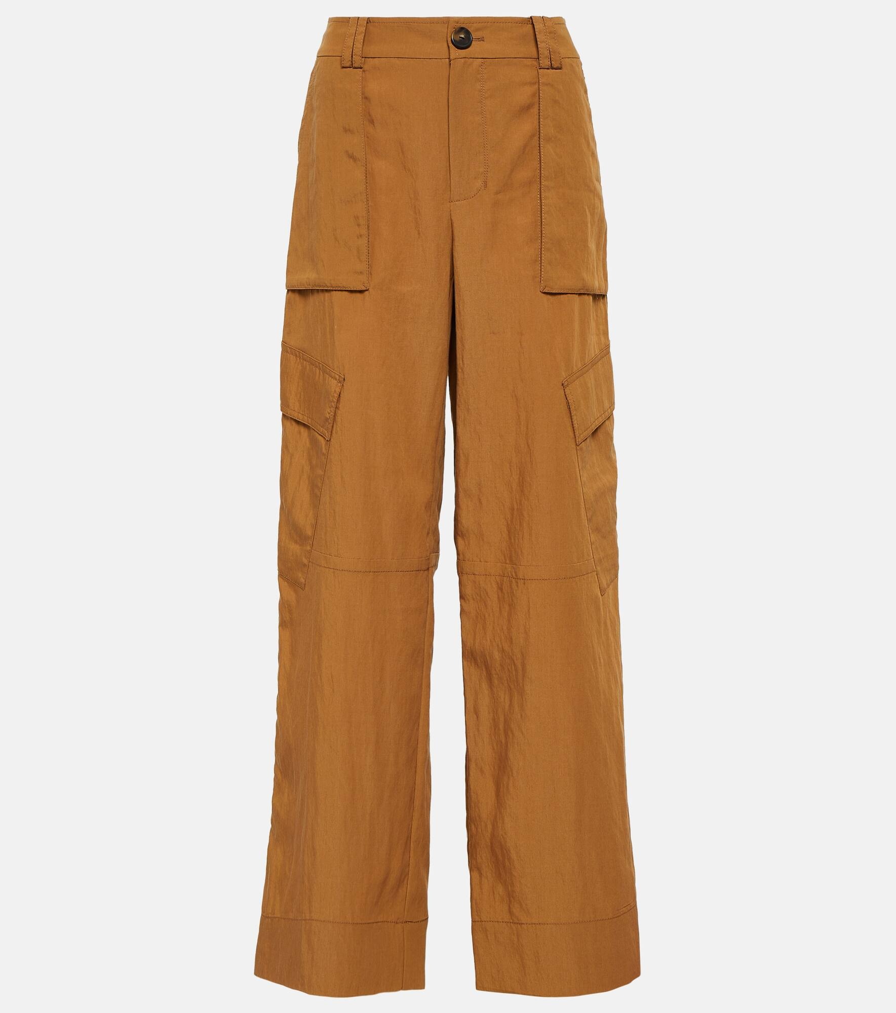 Mid-rise wide cargo pants - 1