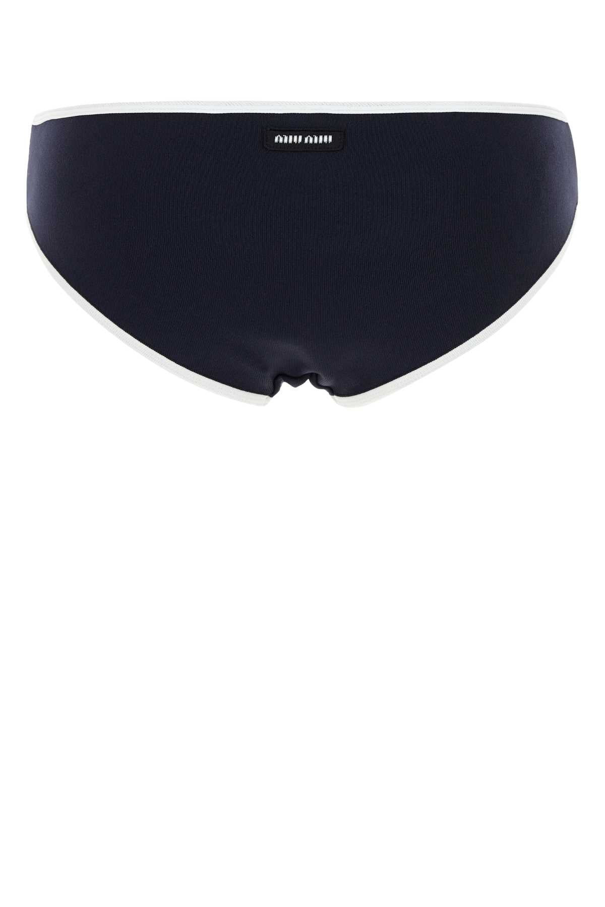 Miu Miu Women Midnight Blue Stretch Nylon Bikini Bottom - 2