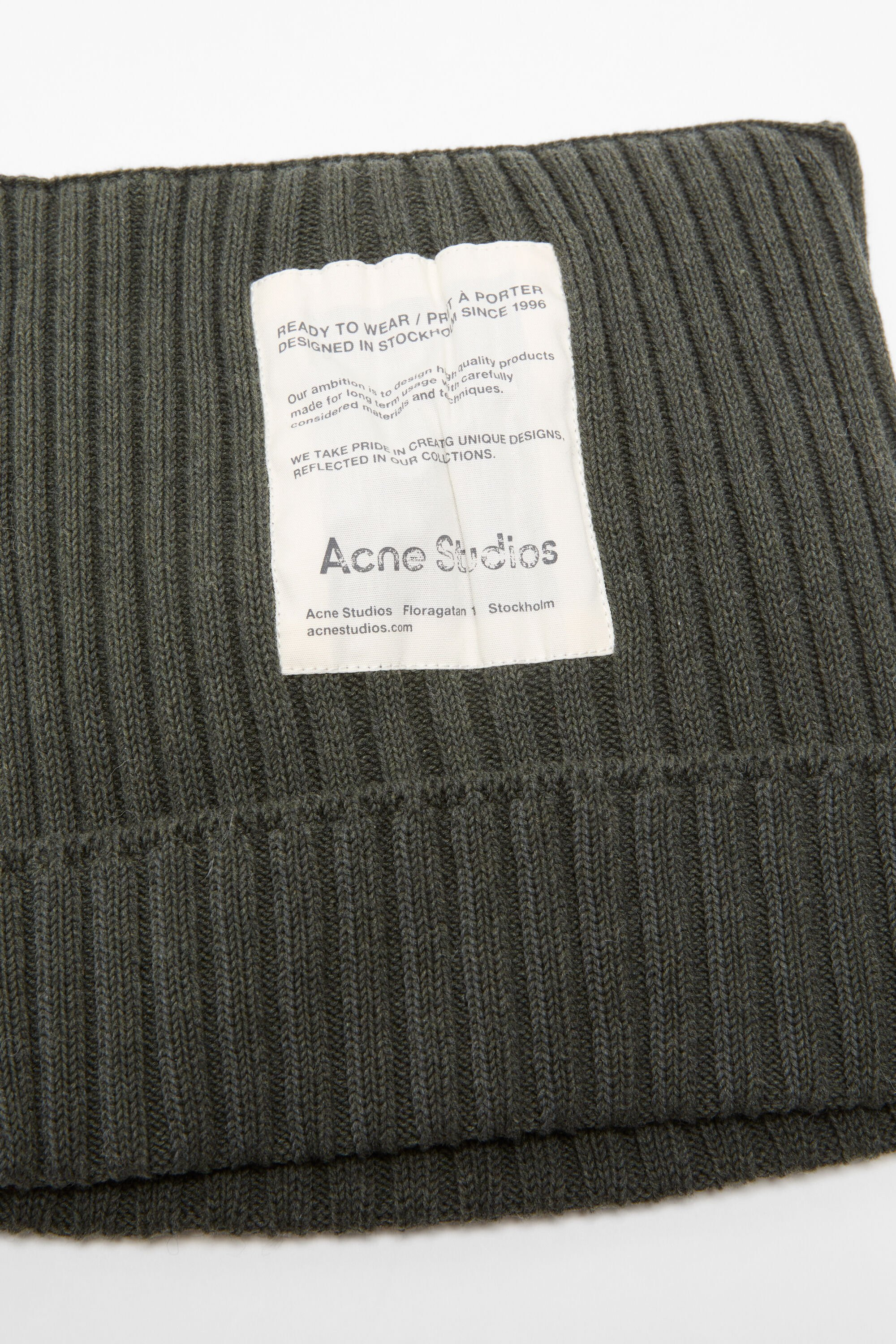 Ribbed square beanie - Vintage green - 3