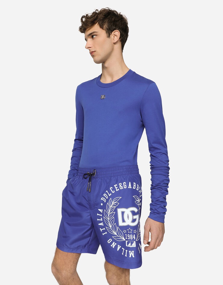 Mid-length printed swim trunks - 4