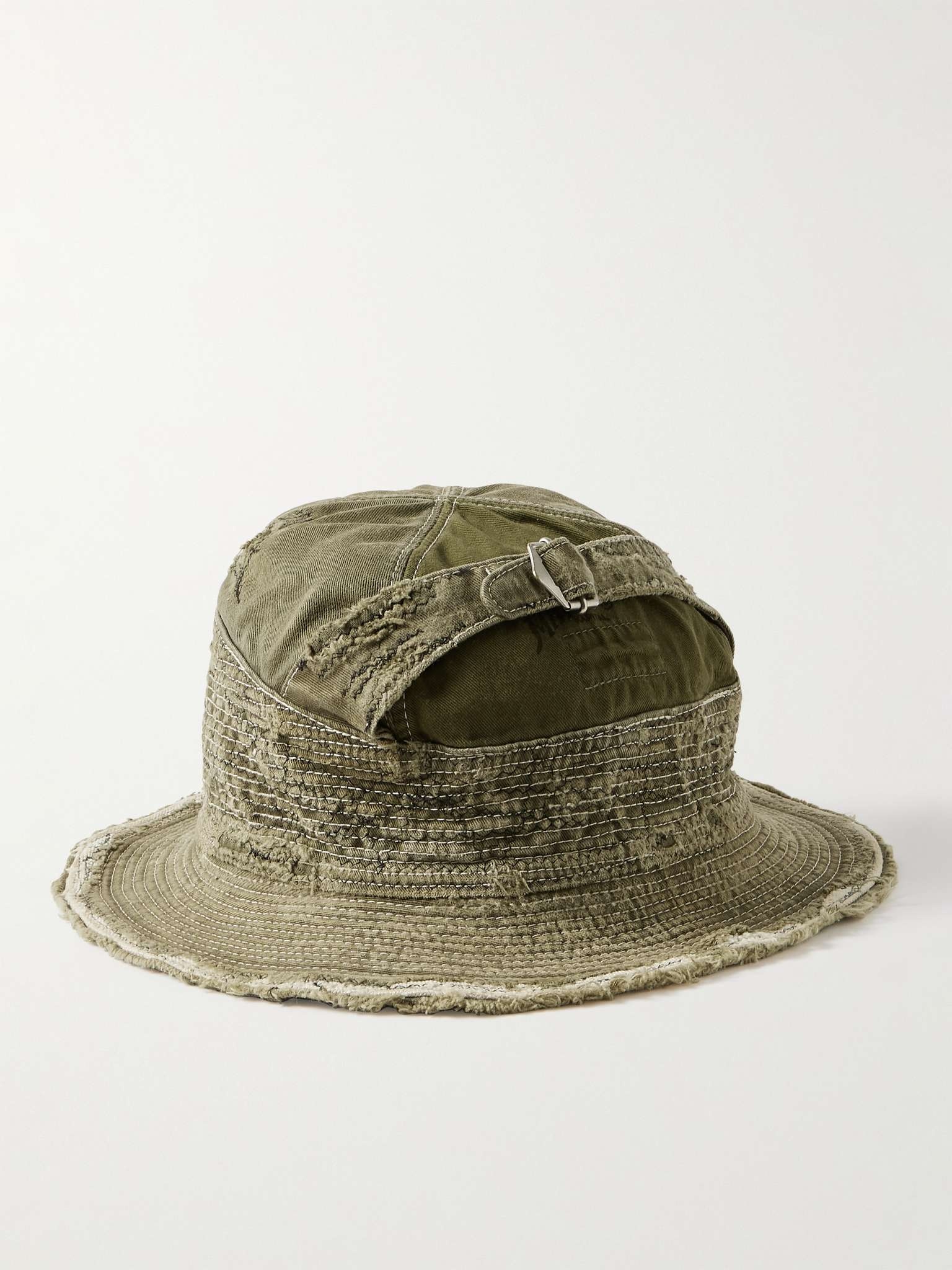 The Old Man and the Sea Distressed Buckled Cotton-Twill Bucket Hat - 3