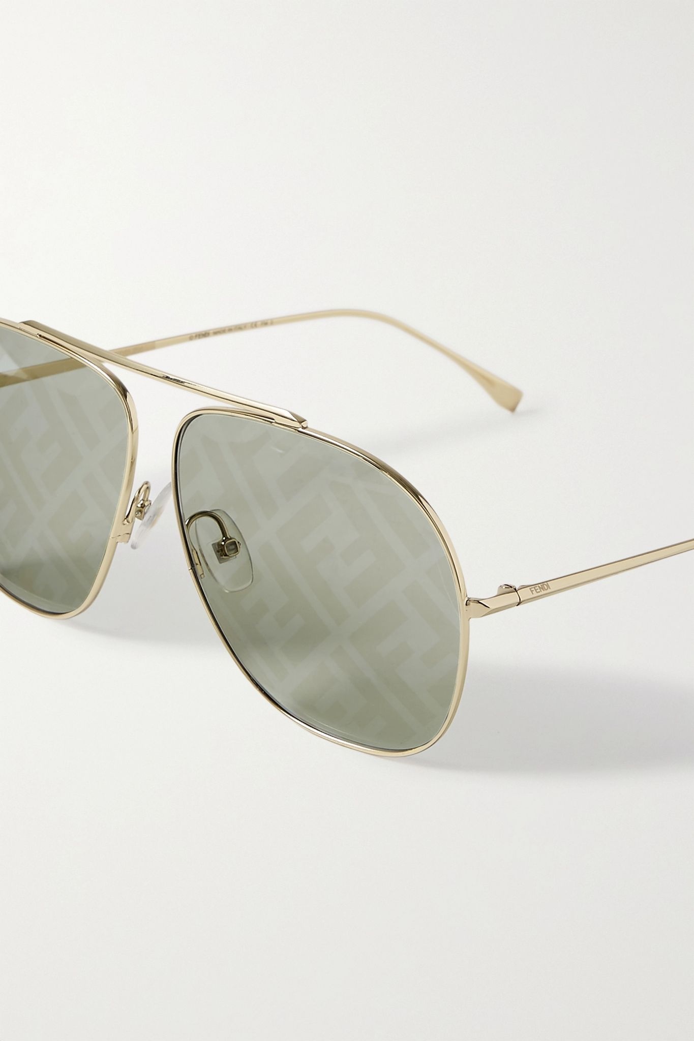 Aviator-style gold-tone sunglasses - 4