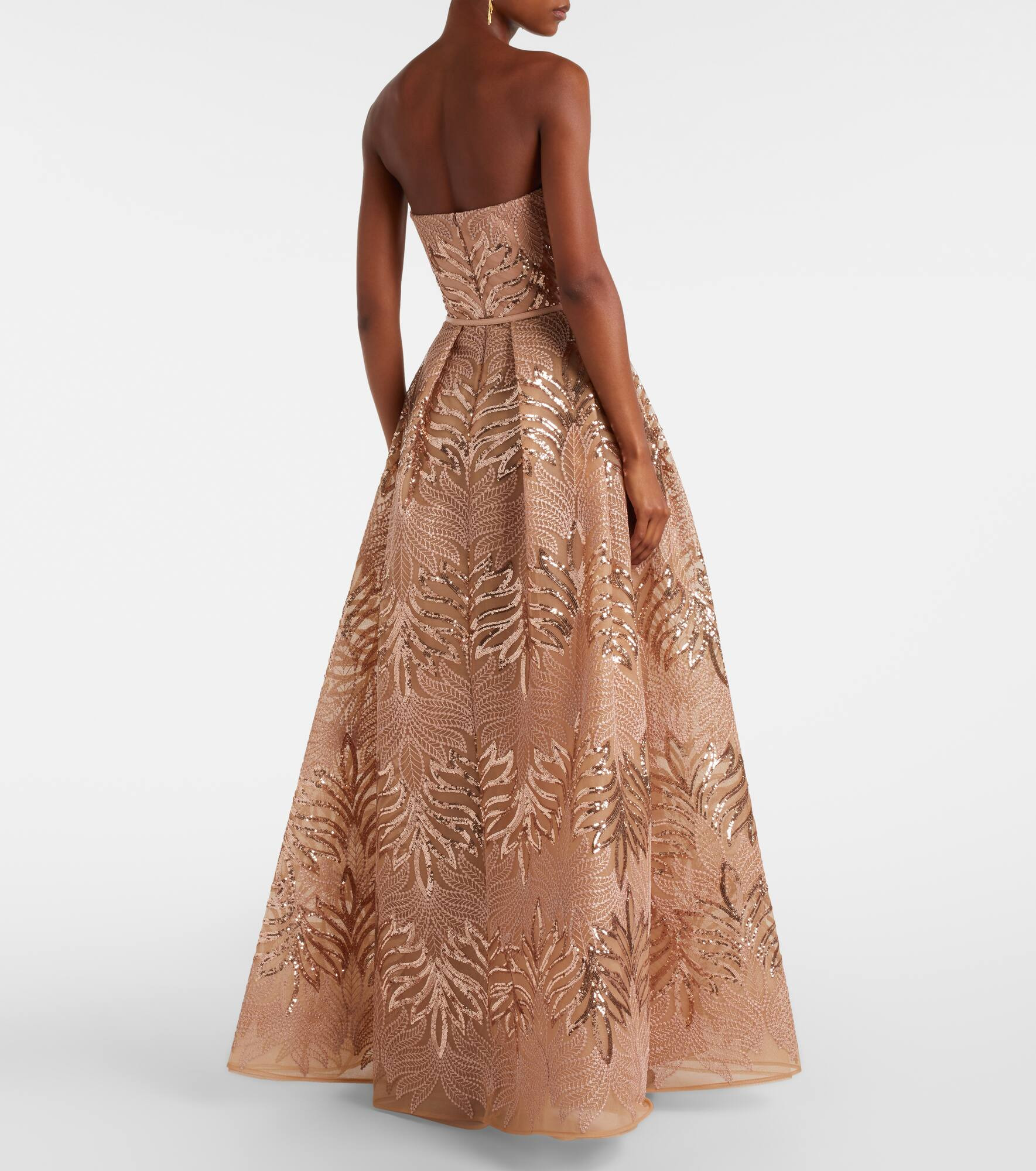 Sequined strapless gown - 3
