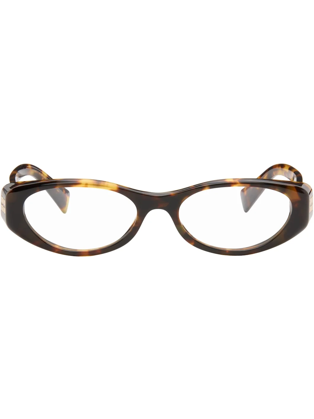 Brown Tortoiseshell Oval Glasses - 1