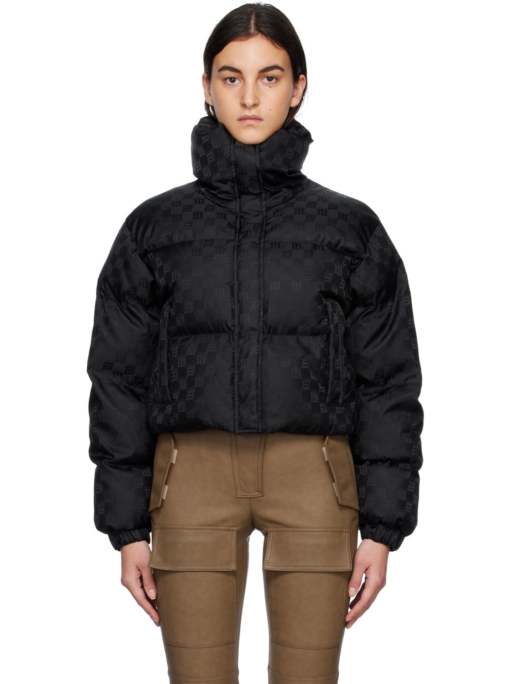 MISBHV Black Monogram Puffer Jacket ssense REVERSIBLE