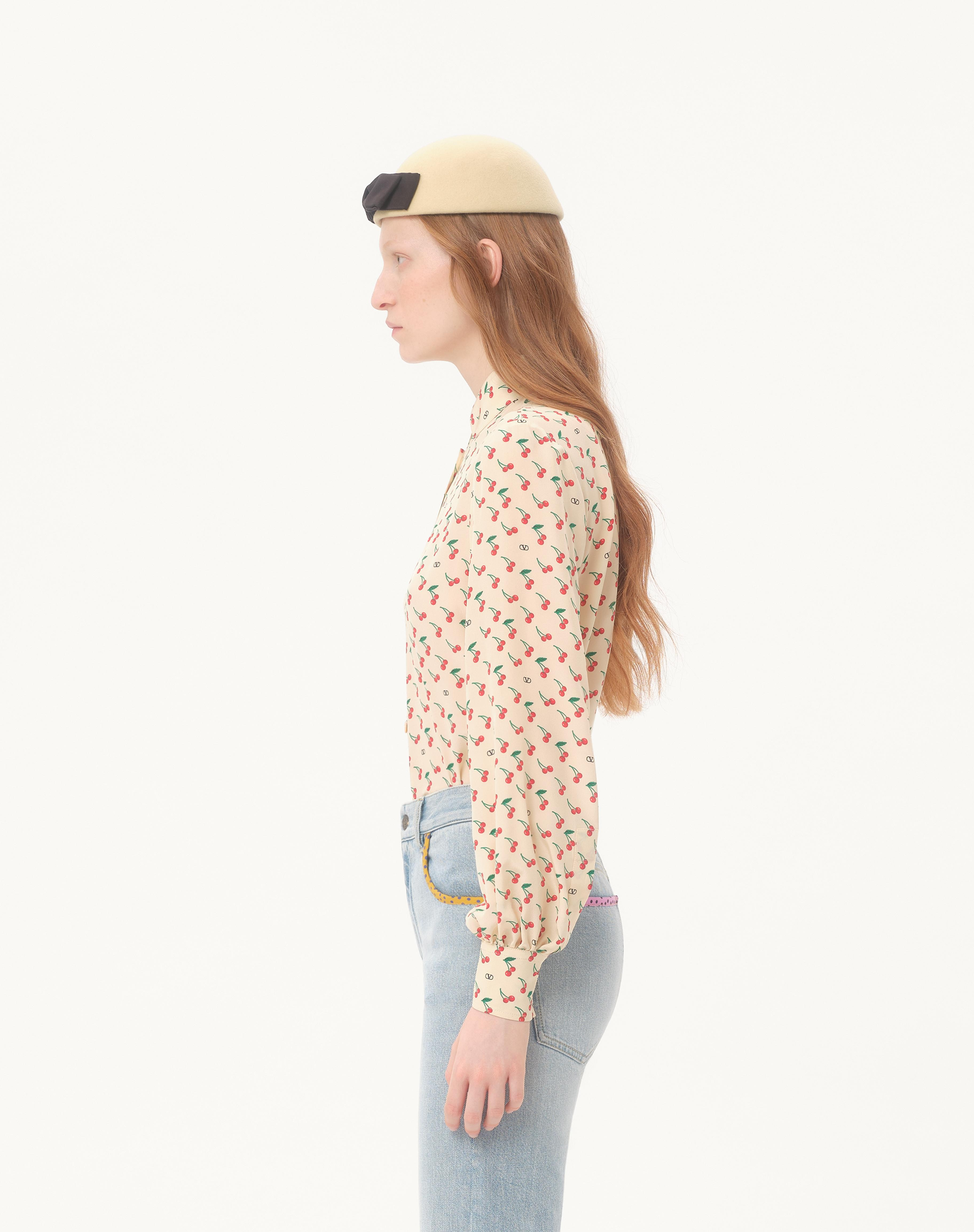 CREPE DE CHINE SHIRT WITH CHERRYFIC PRINT - 6