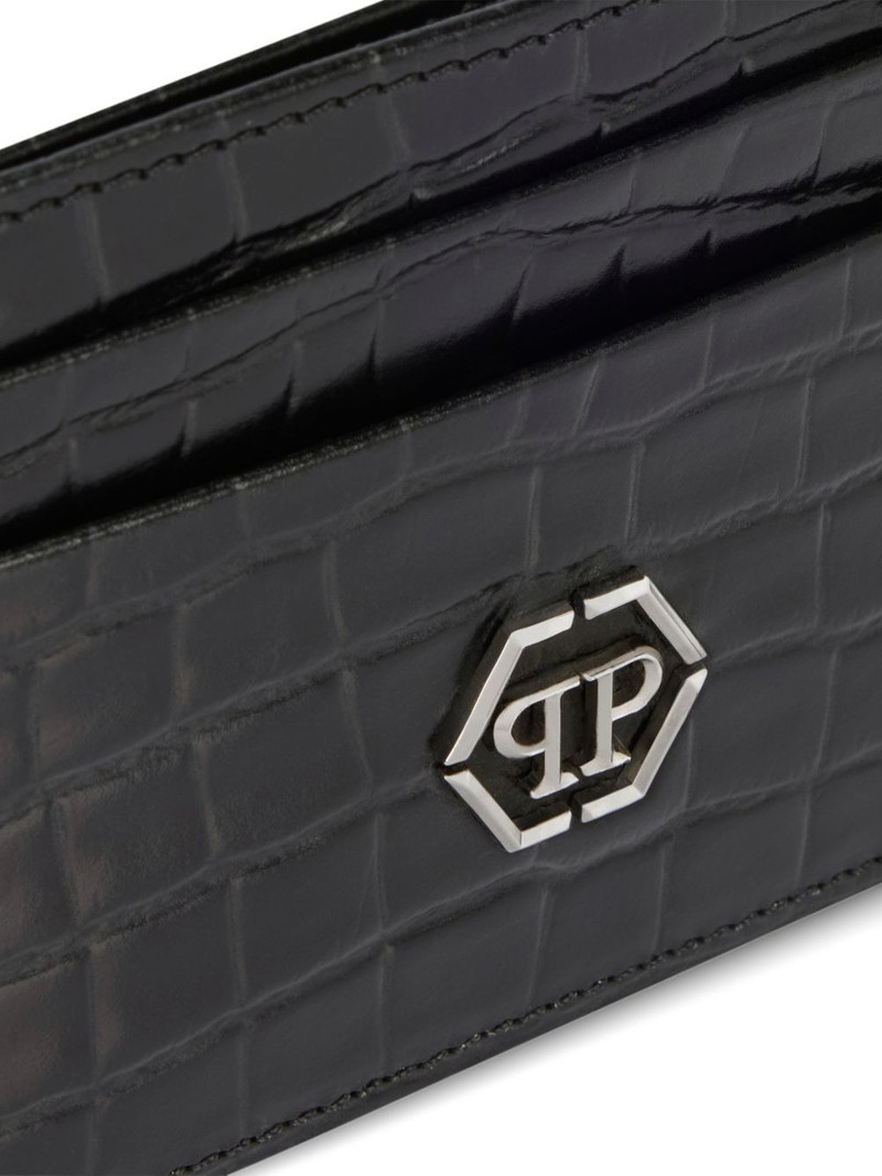 logo-plaque leather card holder 4