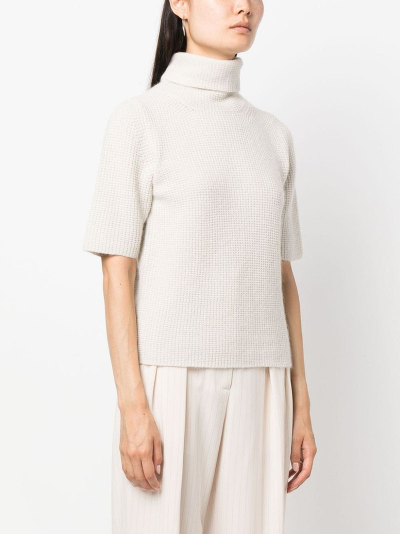 waffle-knit roll-neck T-shirt 3
