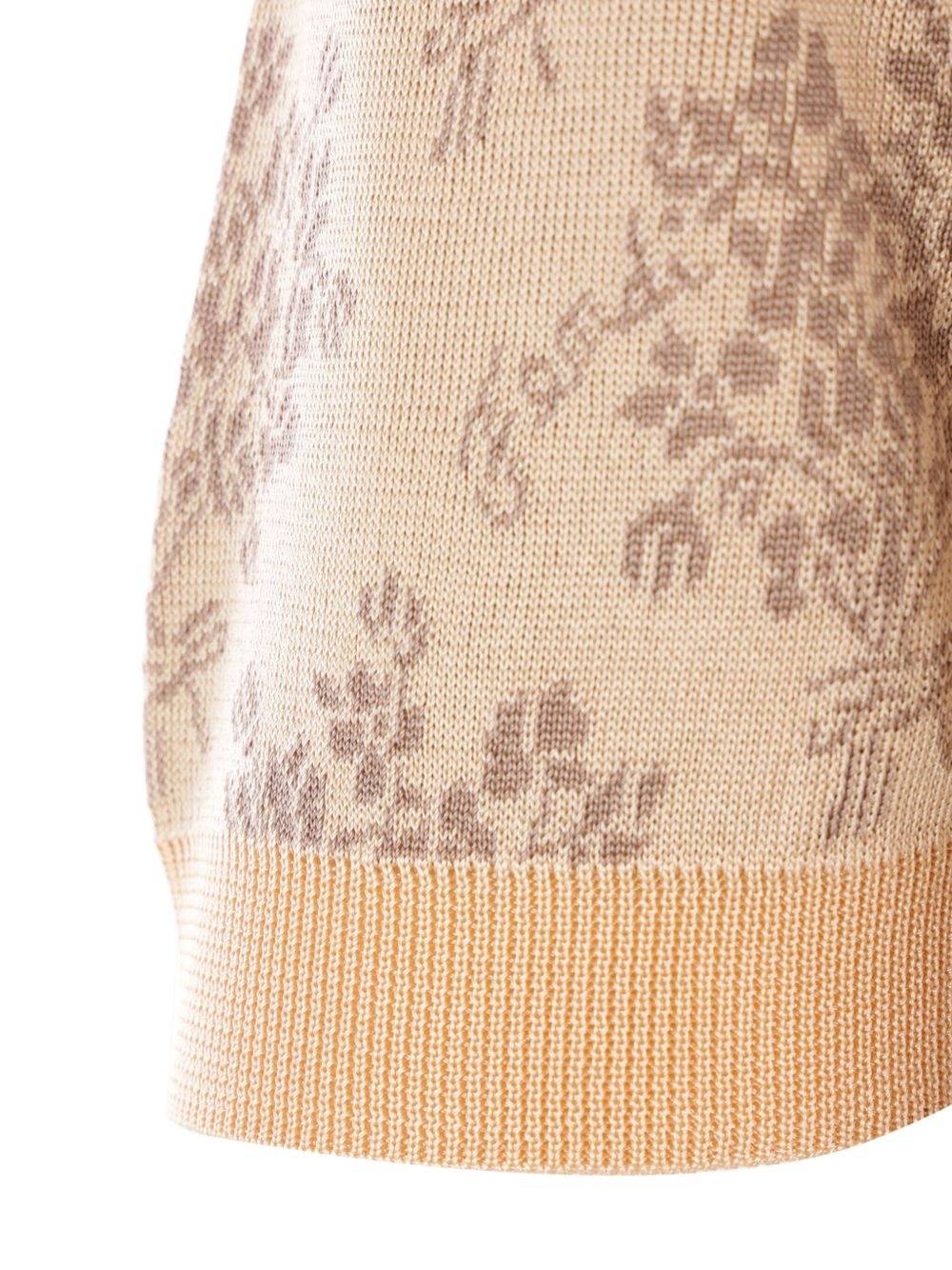 floral-jacquard cropped sweater - 3