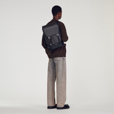 Sandro Square Cross coated canvas backpack outlook