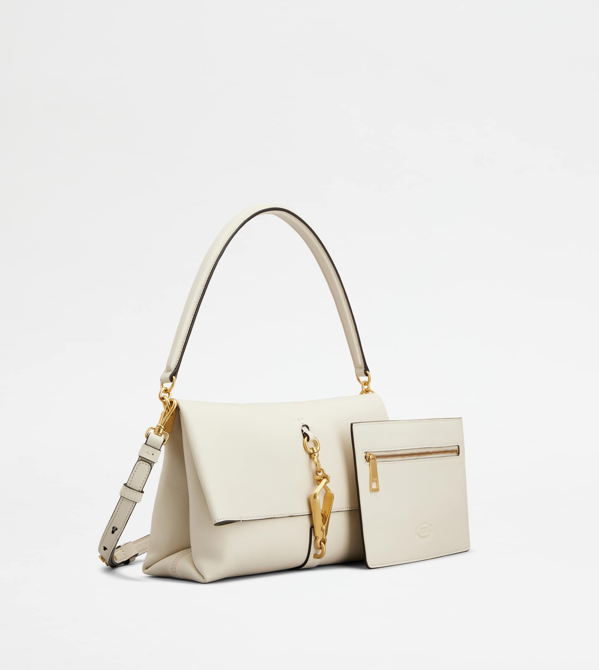 FLAP BAG IN LEATHER MINI - WHITE - 3
