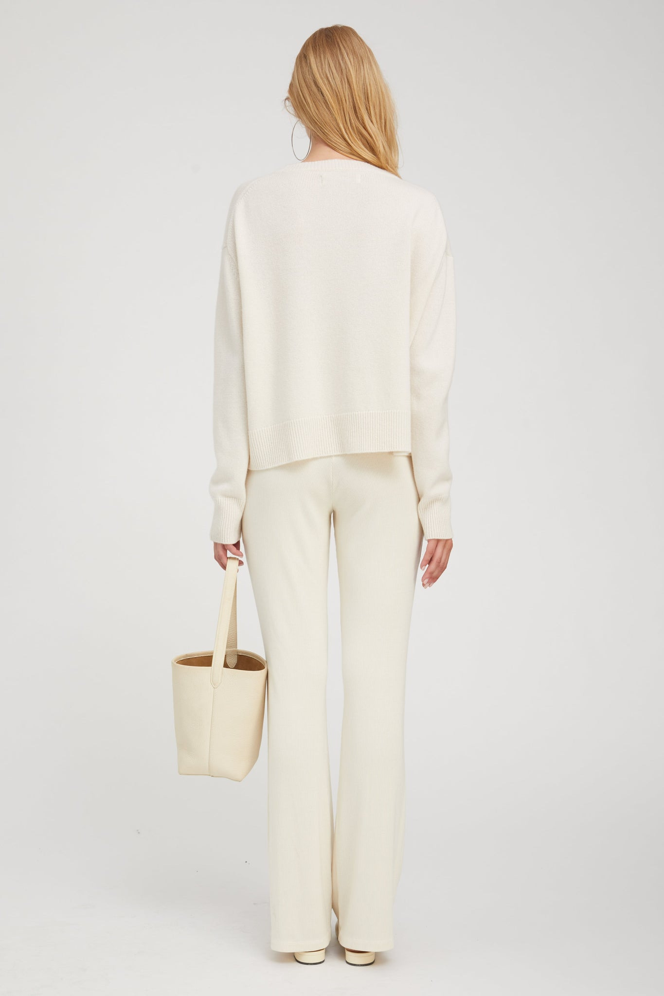 CHALK CASHMERE BOXY SWEATER - 5