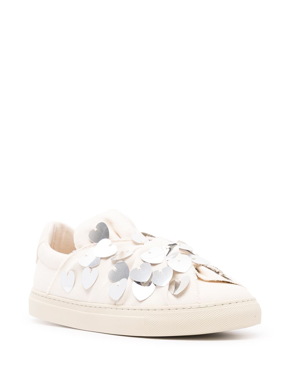 heart-embellished low-top sneakers - 2