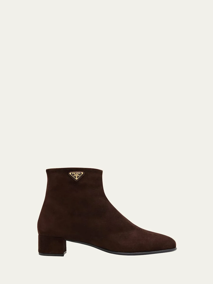 Suede Ankle Booties - 1