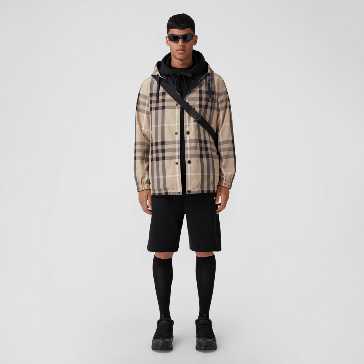 Reversible Check Cotton Blend Hooded Jacket - 2
