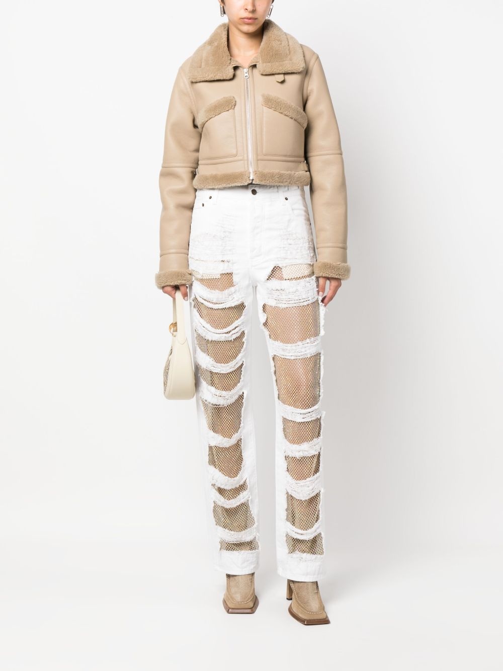 ripped design cotton jeans - 2