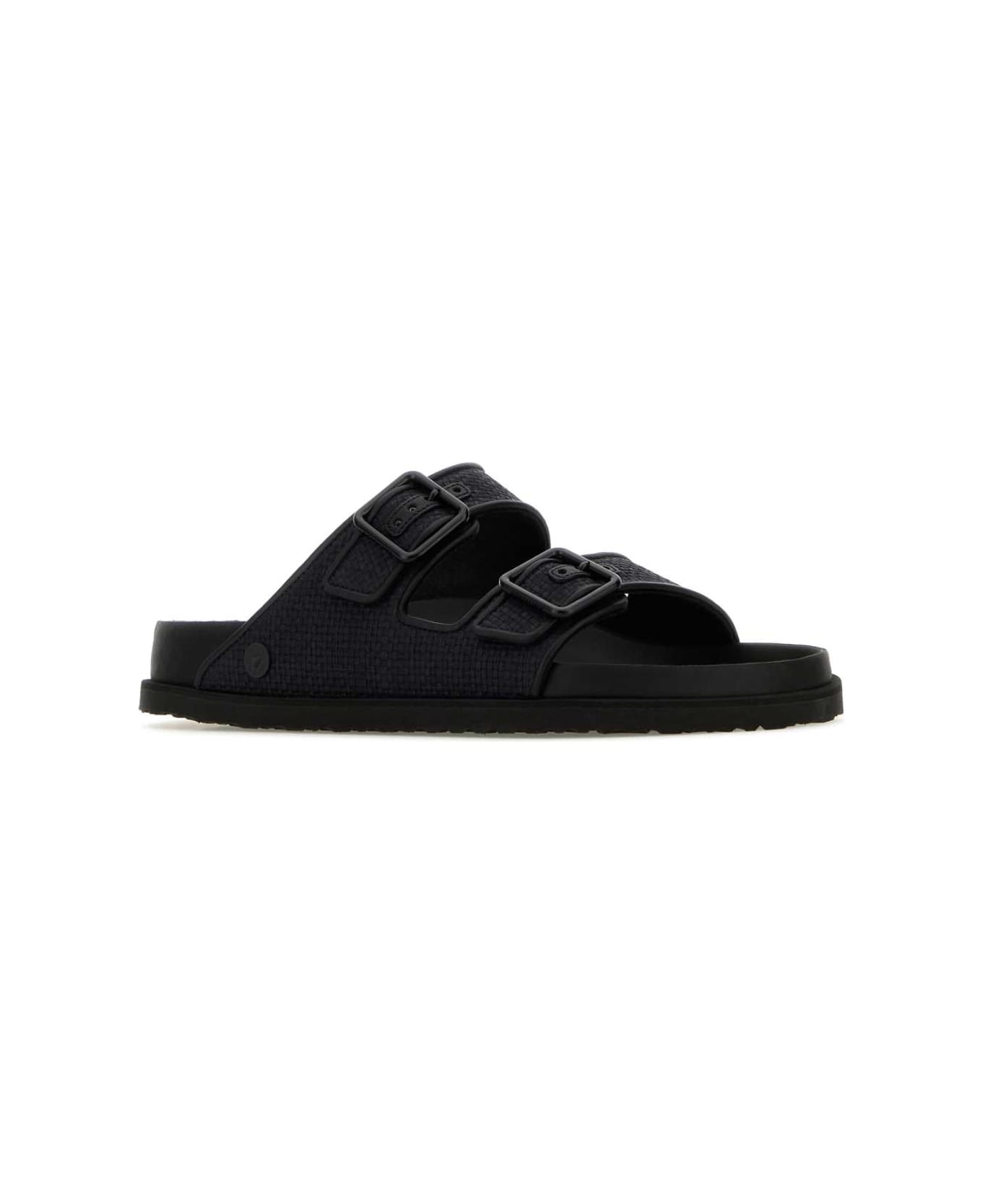 Black Raffia Arizona Slippers - 2