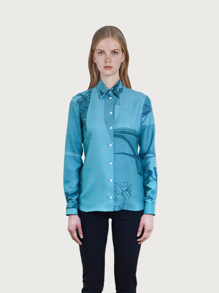 HERITAGE PRINT SILK SHIRT - 2