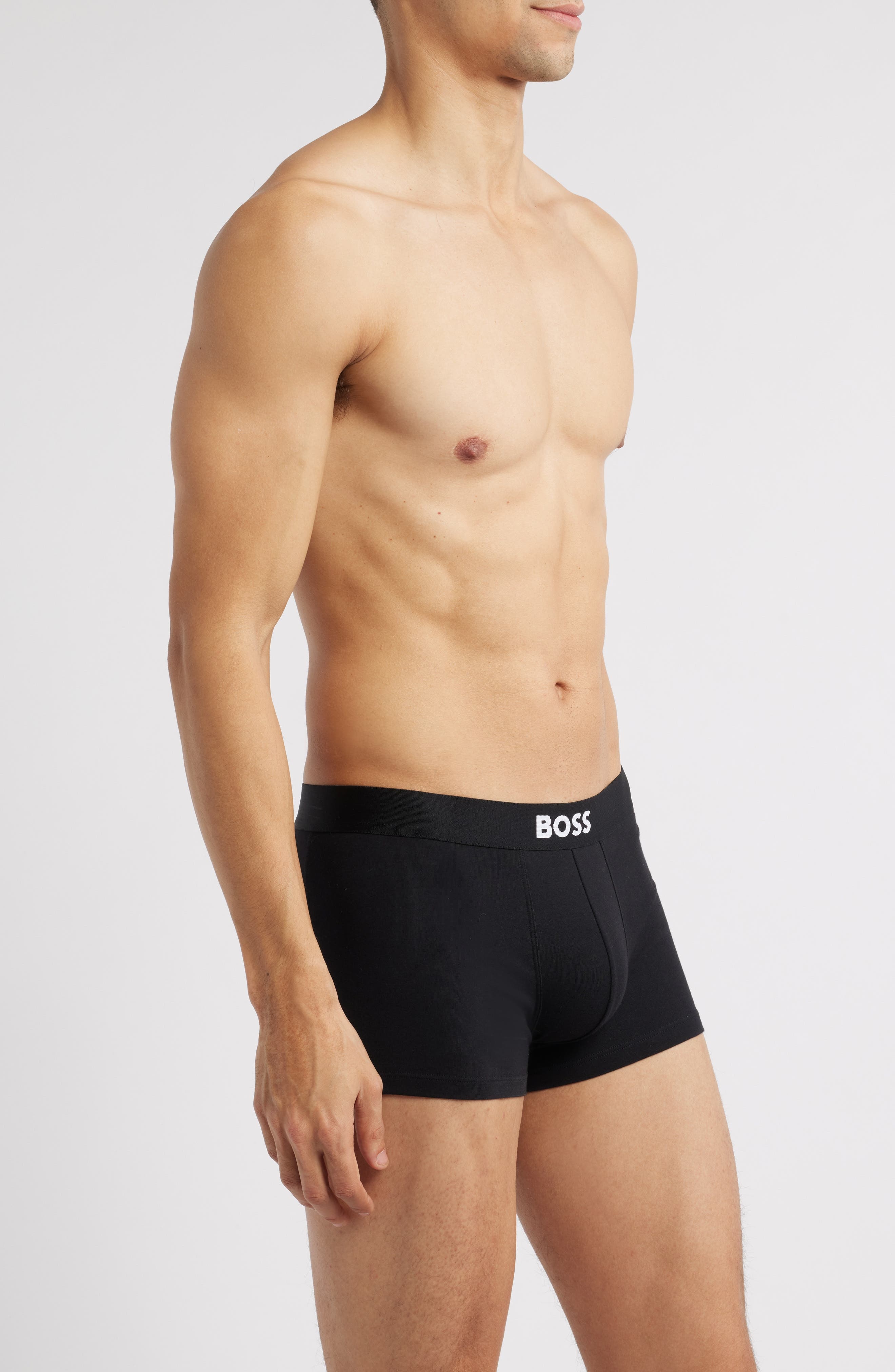 BOSS 3-Pack ONE Stretch Cotton Trunks in White/Grey/Black at Nordstrom - 3