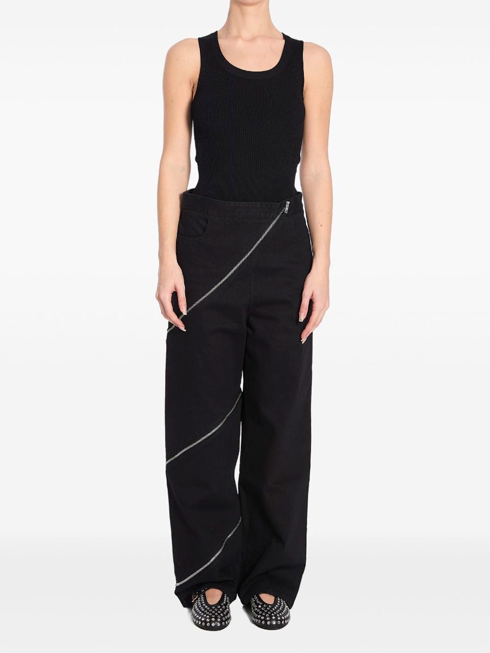 Sleeveless Ribbed Knit Bodysuit - 2