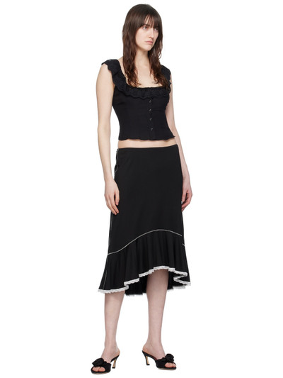 GUIZIO Black Dainty Midi Skirt outlook