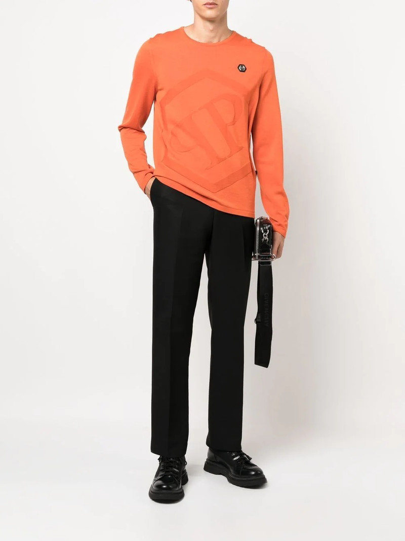 PHILIPP PLEIN Hexagon merino pullover top outlook