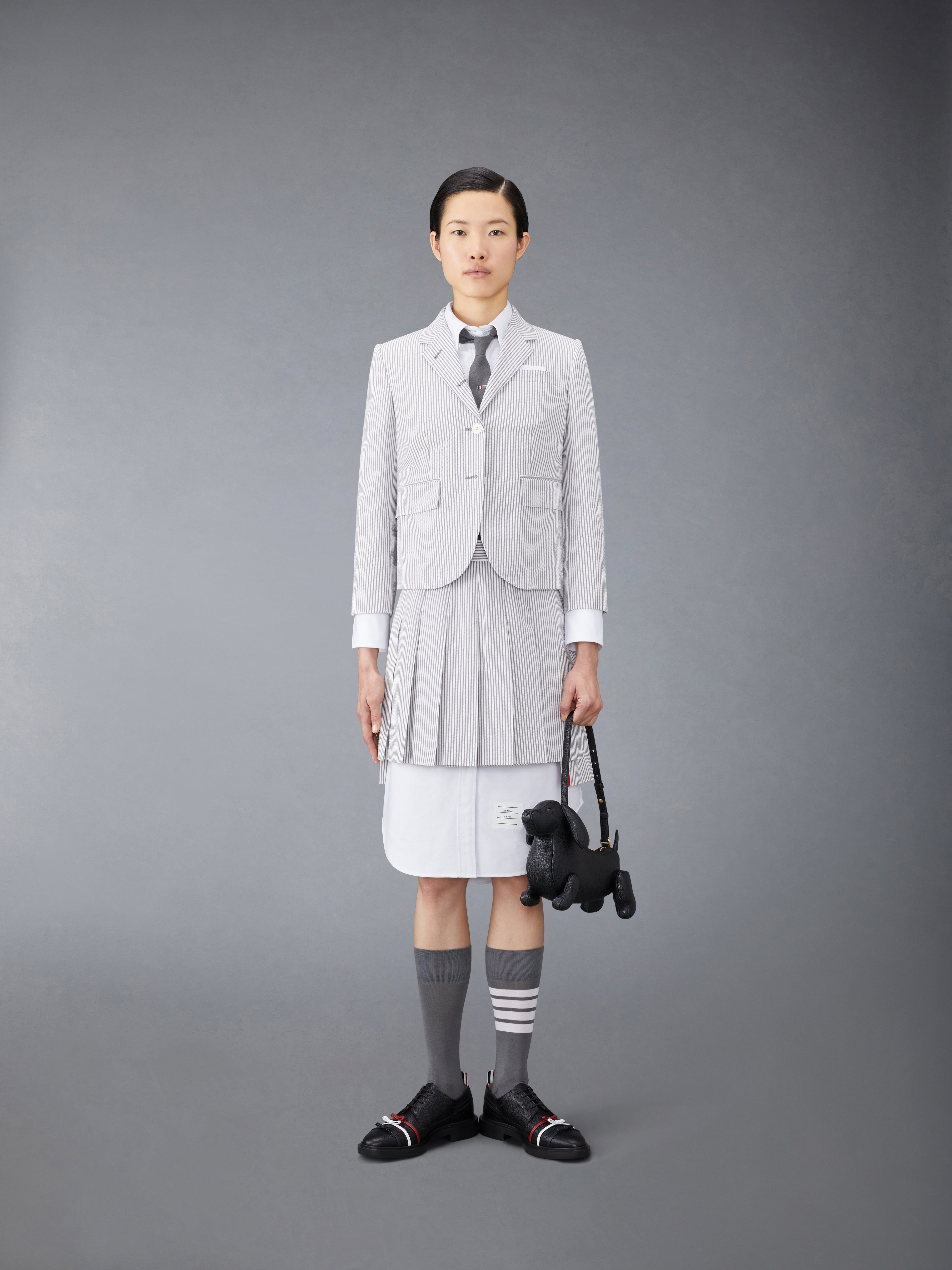SEERSUCKER MINI PLEATED SKIRT - 4