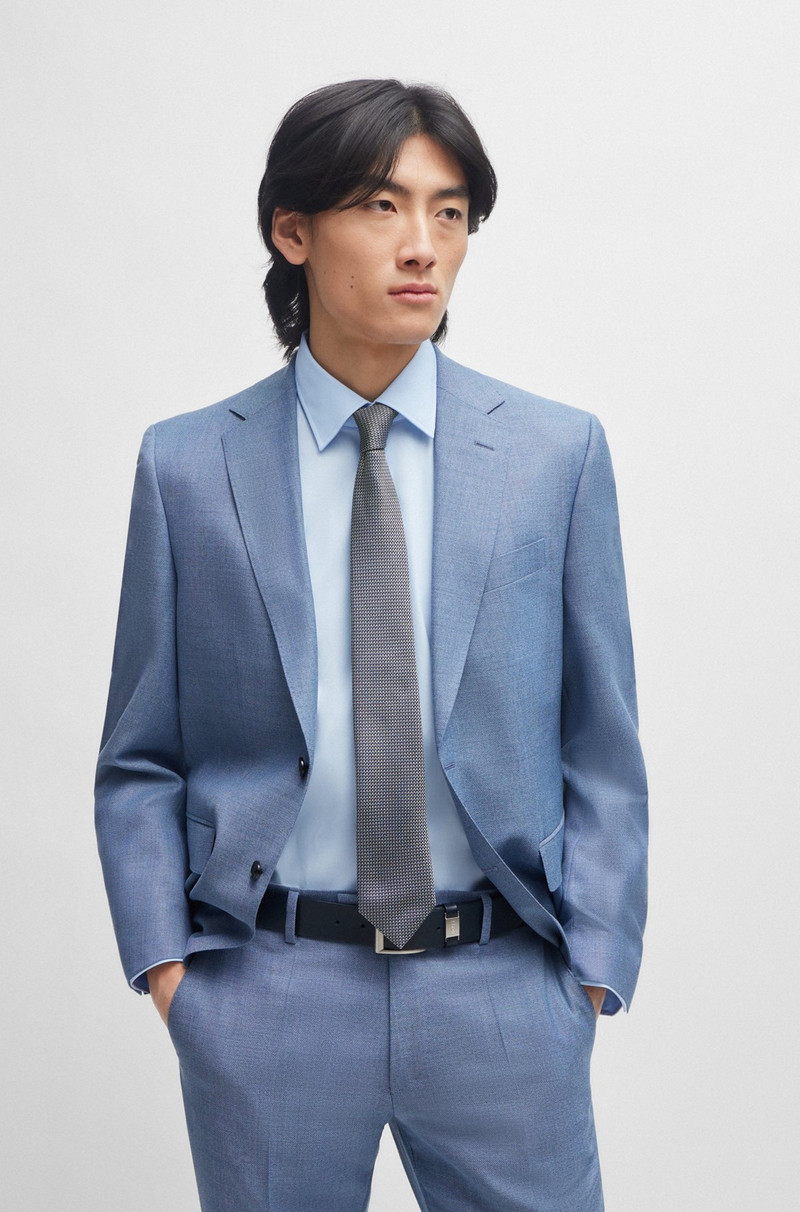 BOSS SILK TIE WITH JACQUARD-WOVEN MICRO PATTERN outlook