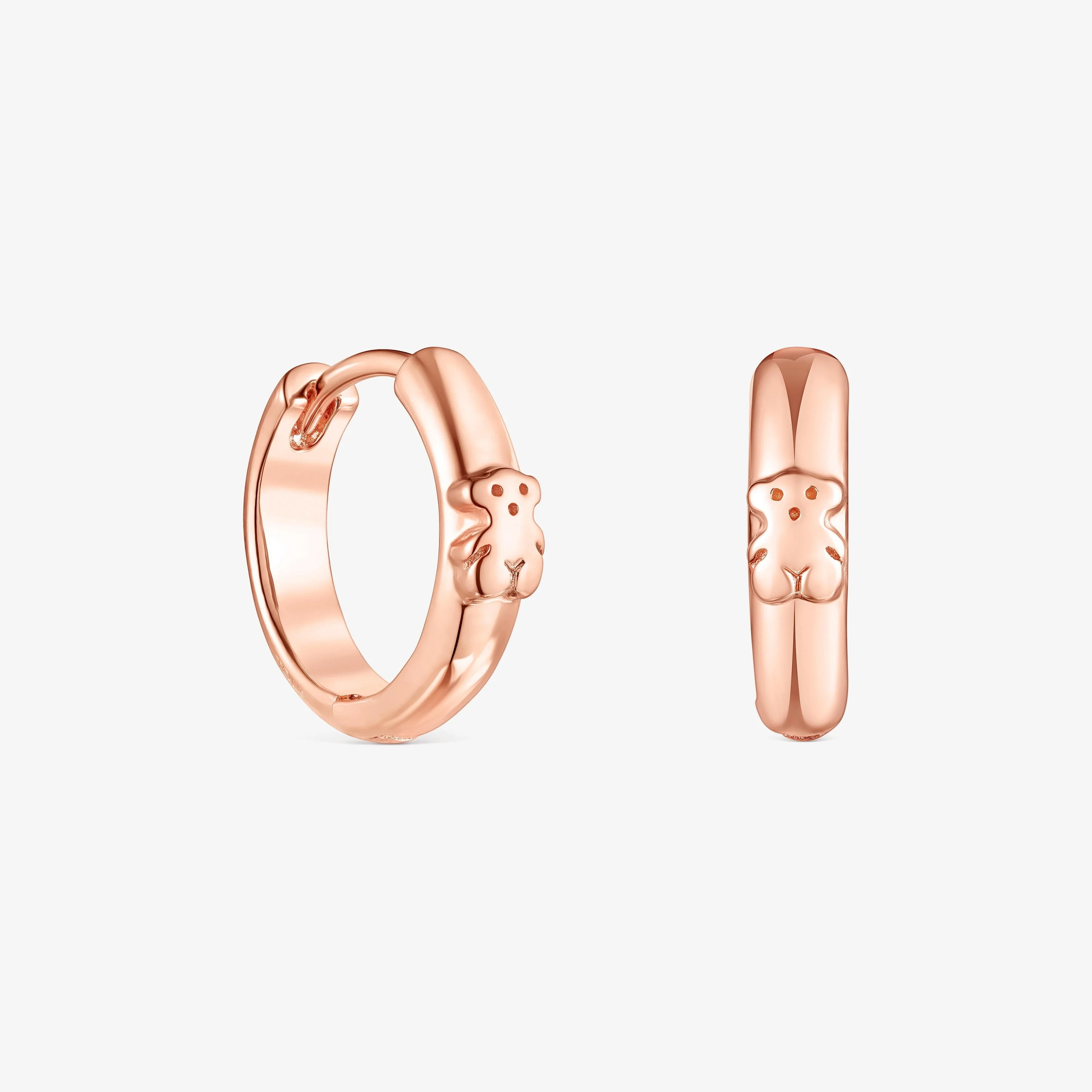 Rose silver vermeil TOUS Basics Hoop earrings with bear - 1