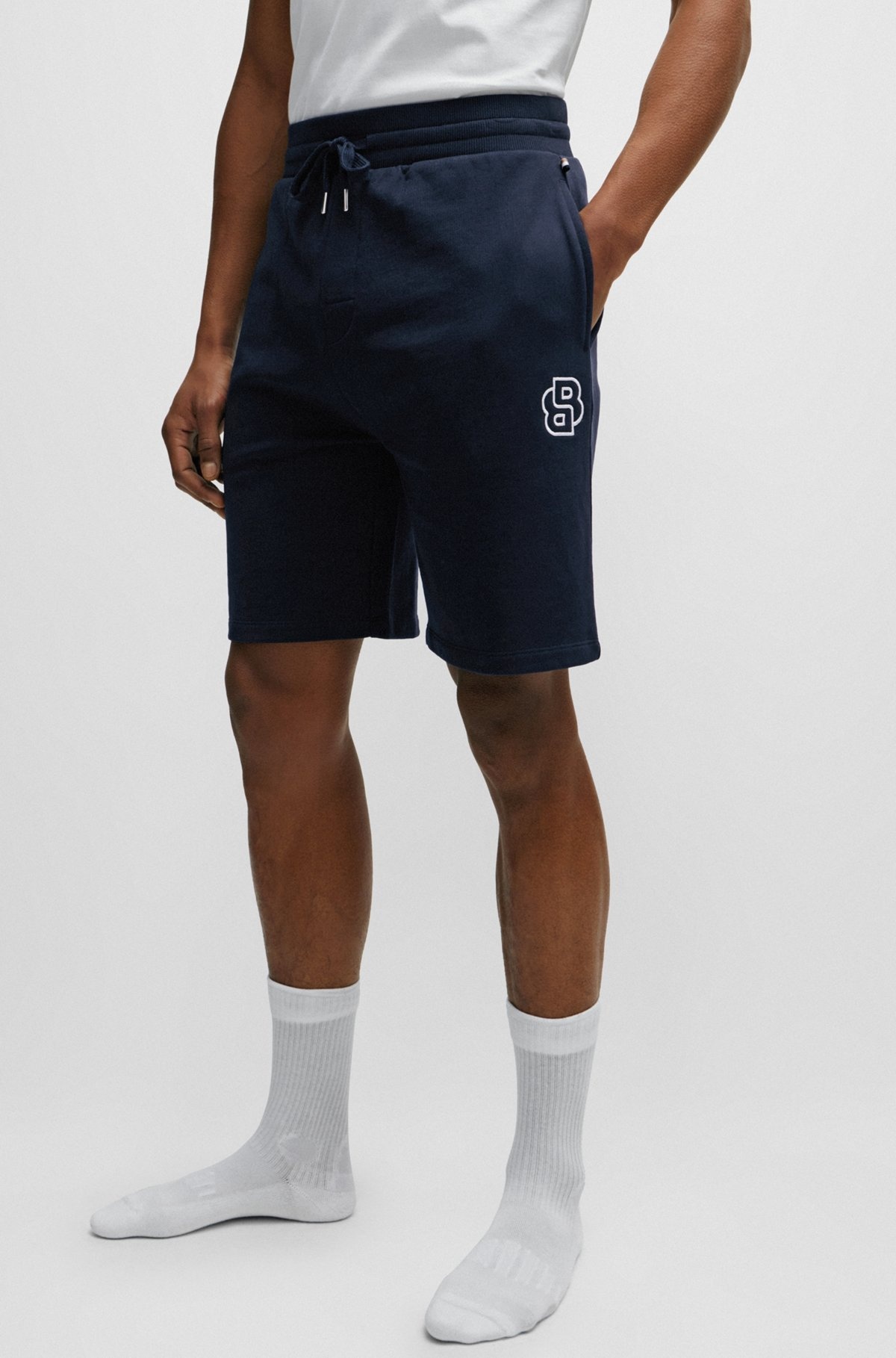 COTTON-TERRY SHORTS WITH DOUBLE MONOGRAM AND DRAWSTRING - 5