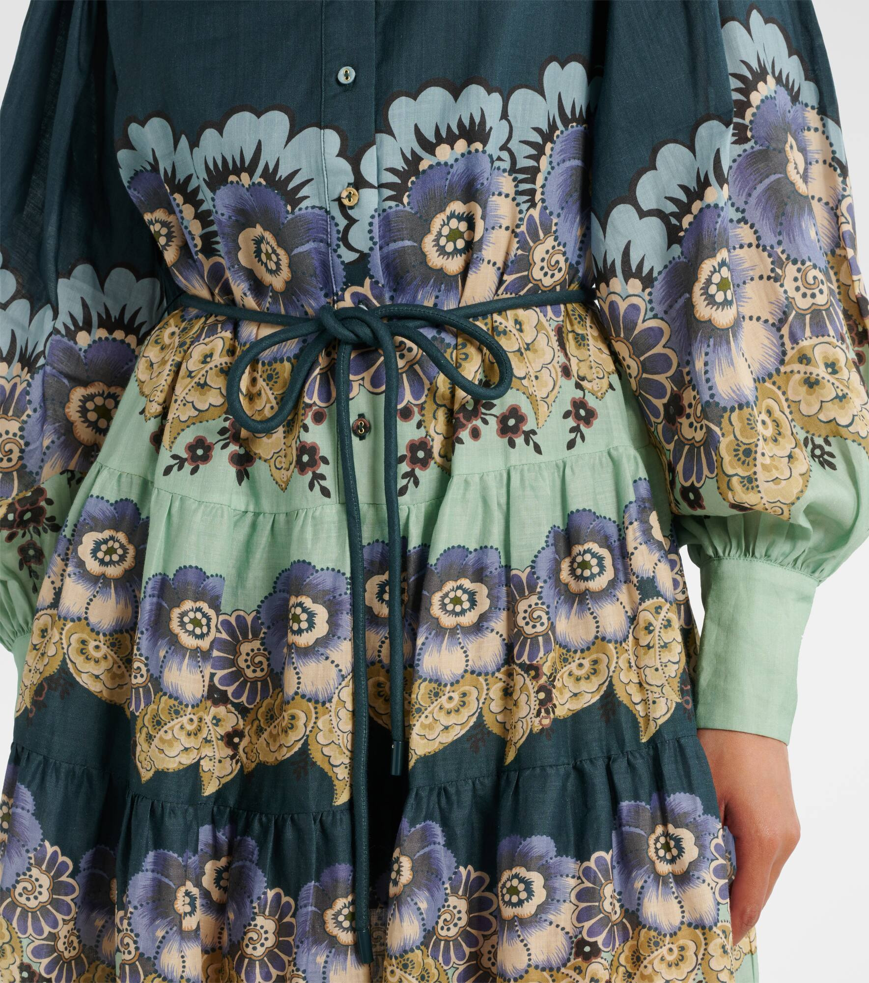 Madalena floral ramie shirt dress - 5