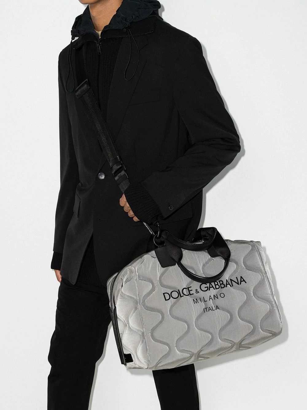 logo-print quilted holdall - 2