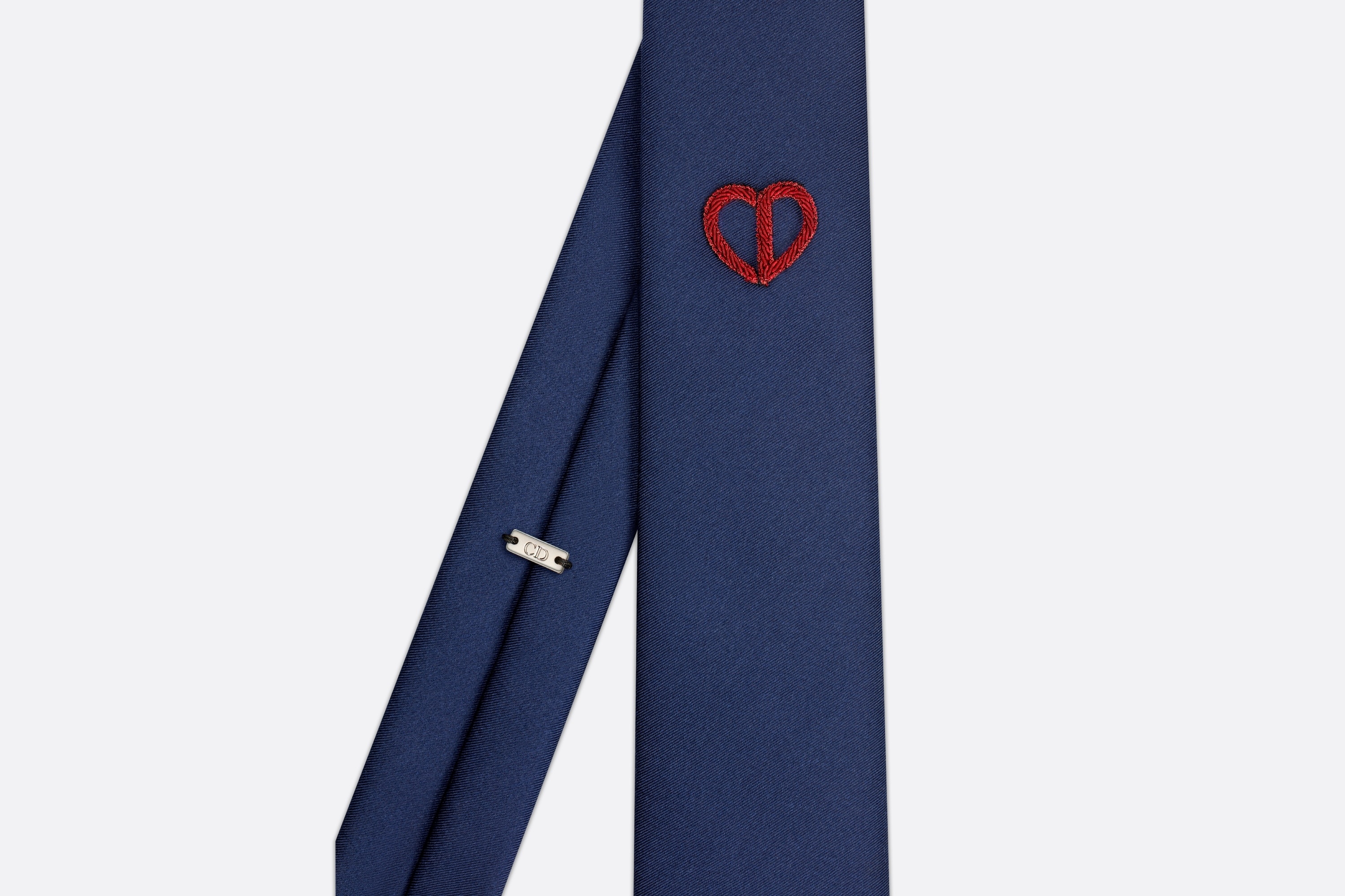 'CD' Heart Embroidery Tie - 2