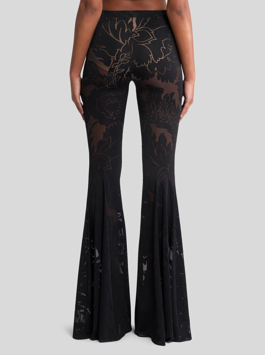 BURNOUT STRETCH JERSEY FLARED TROUSERS - 5
