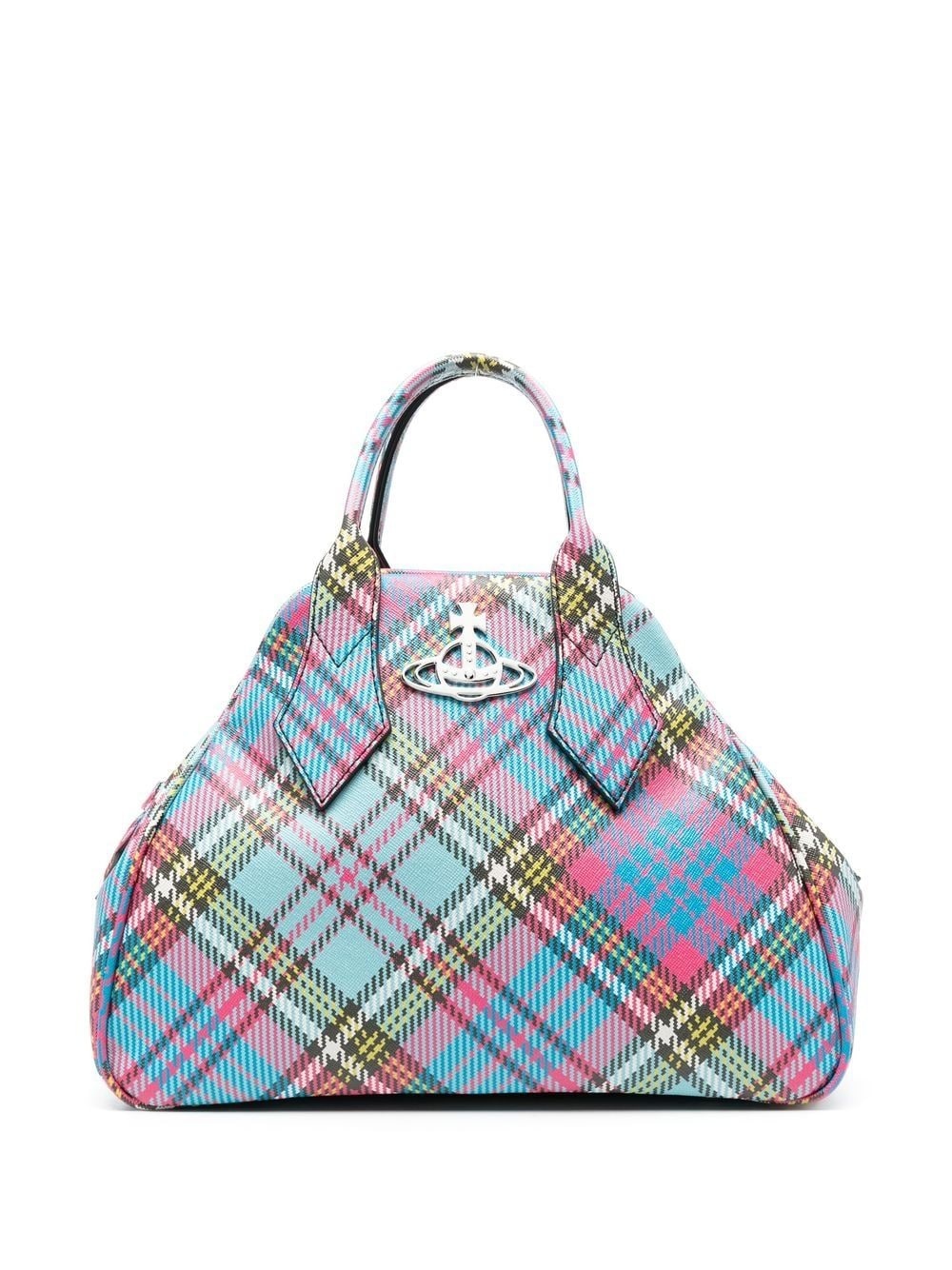 Yasmine tartan-check tote bag - 1