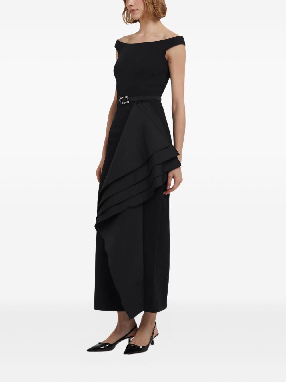 Bardot draped dress - 3