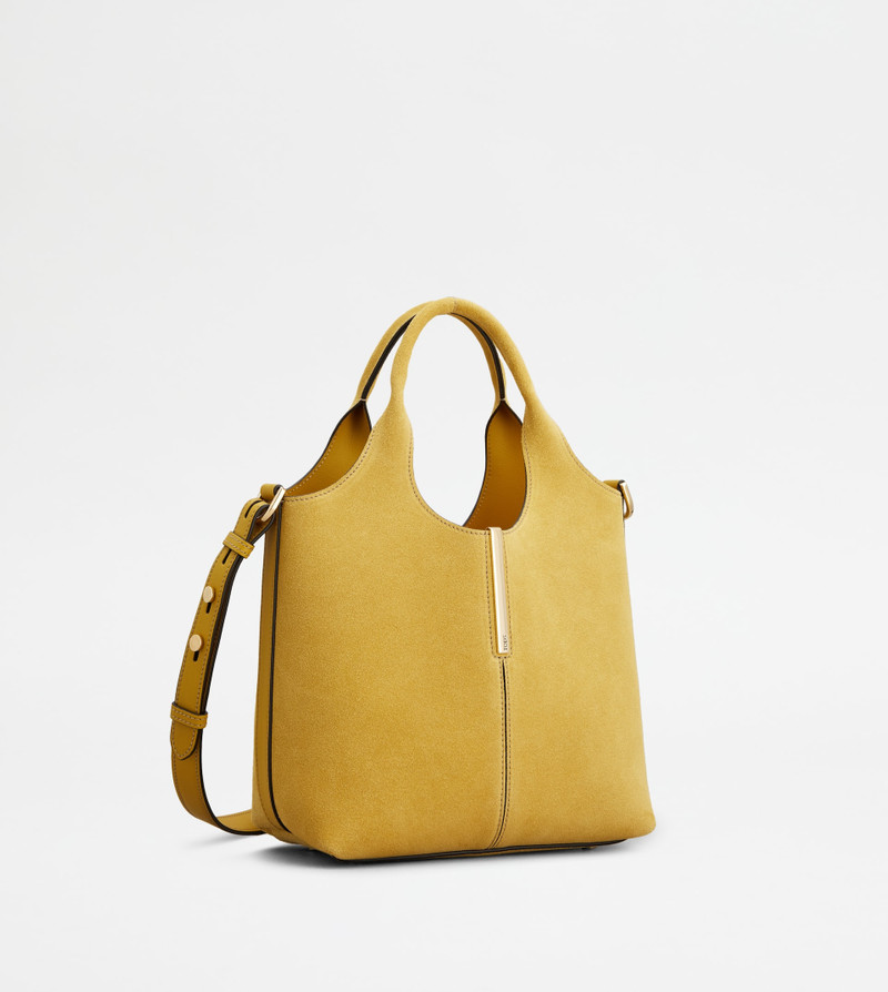 Tod's TOTE SHOPPING BAG IN SUEDE MINI - YELLOW outlook