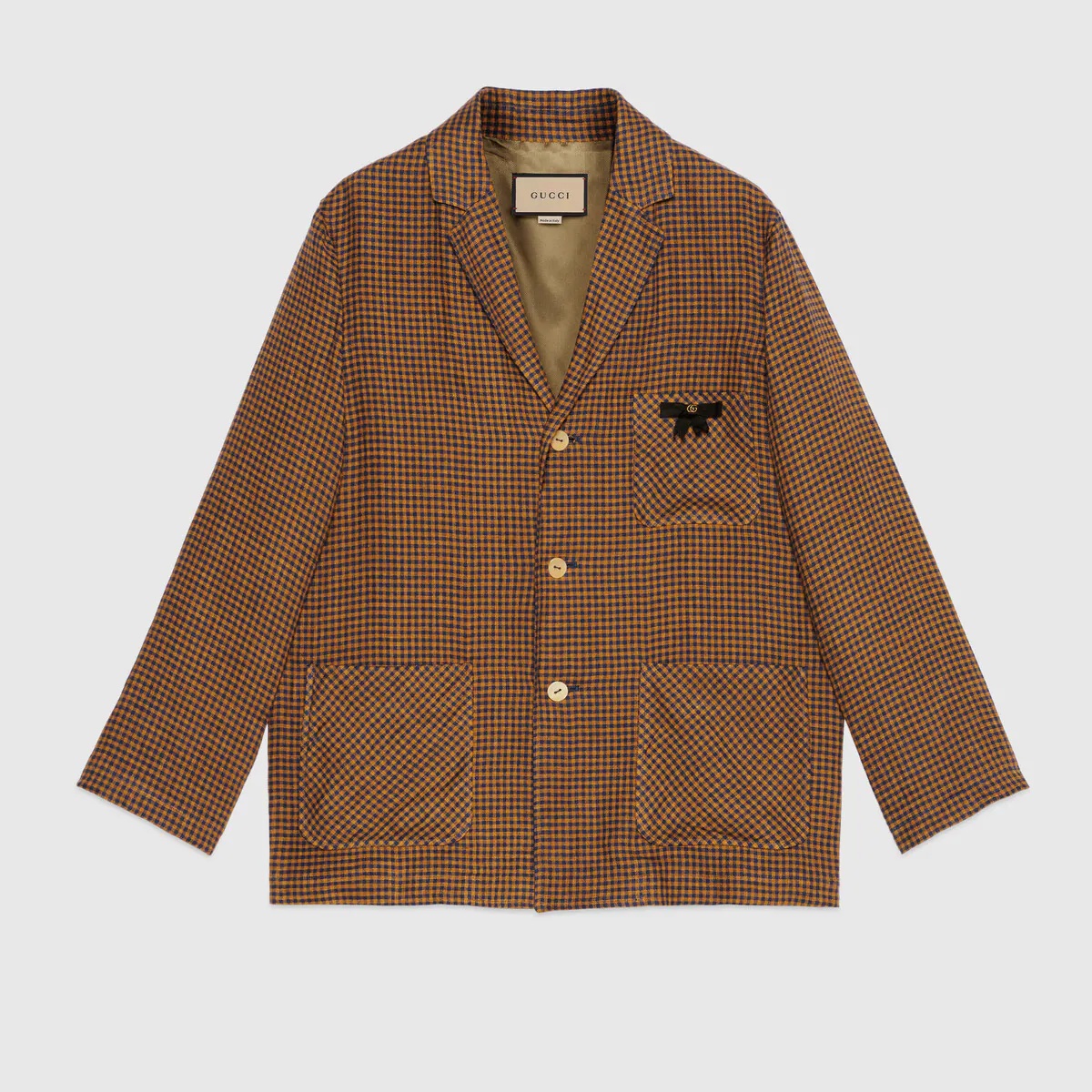 Mini check single breasted jacket - 1