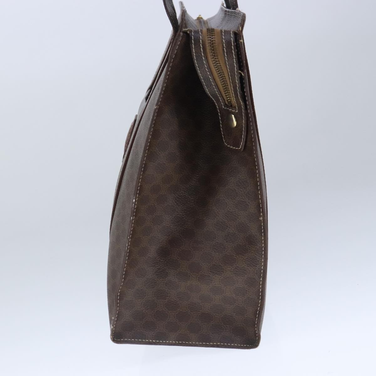 CELINE Macadam Canvas Shoulder Bag Pvc Leather Brown - 5