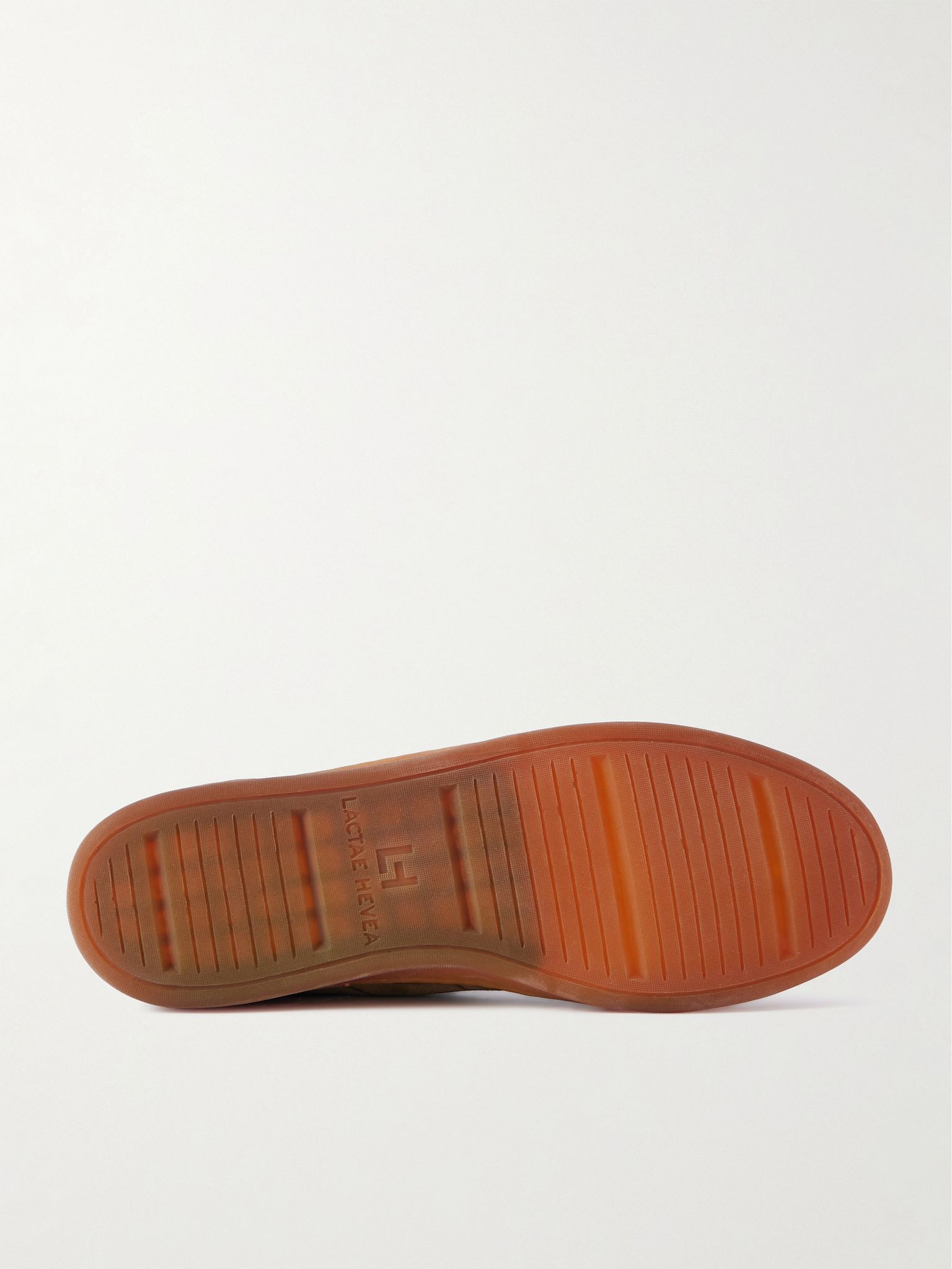 Militia 002 Leather-Trimmed Suede Sneakers Green - 3