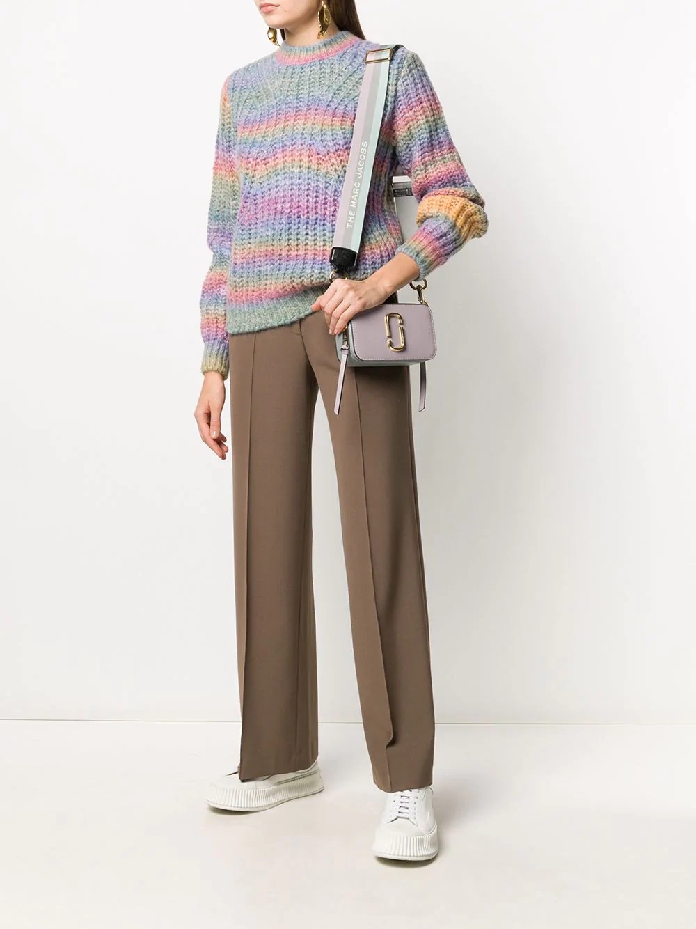 rainbow-stripe knitted jumper - 2