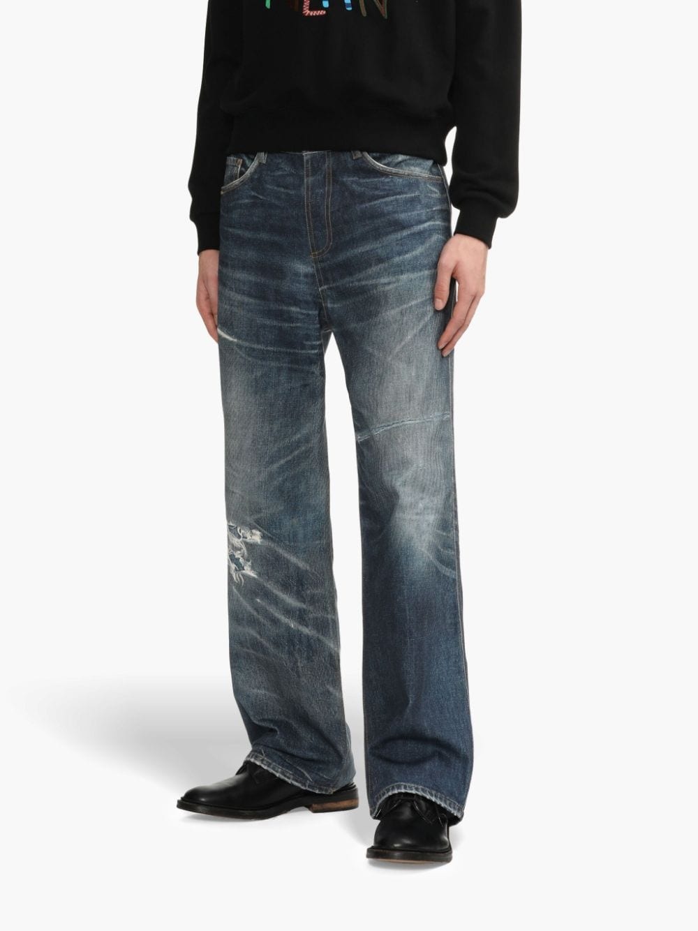 logo-patch wide-leg jeans - 3