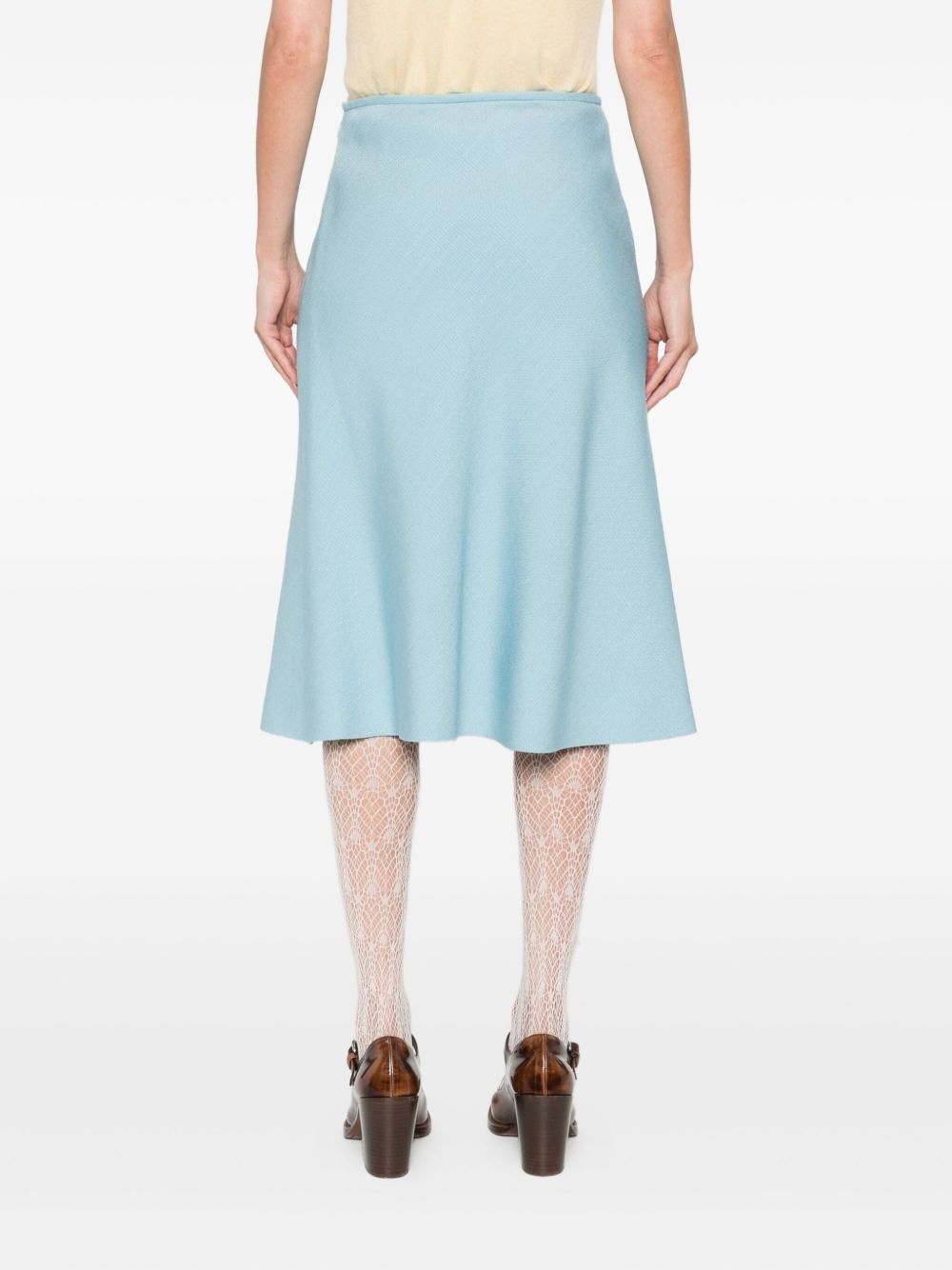 V-detail A-line midi skirt - 4