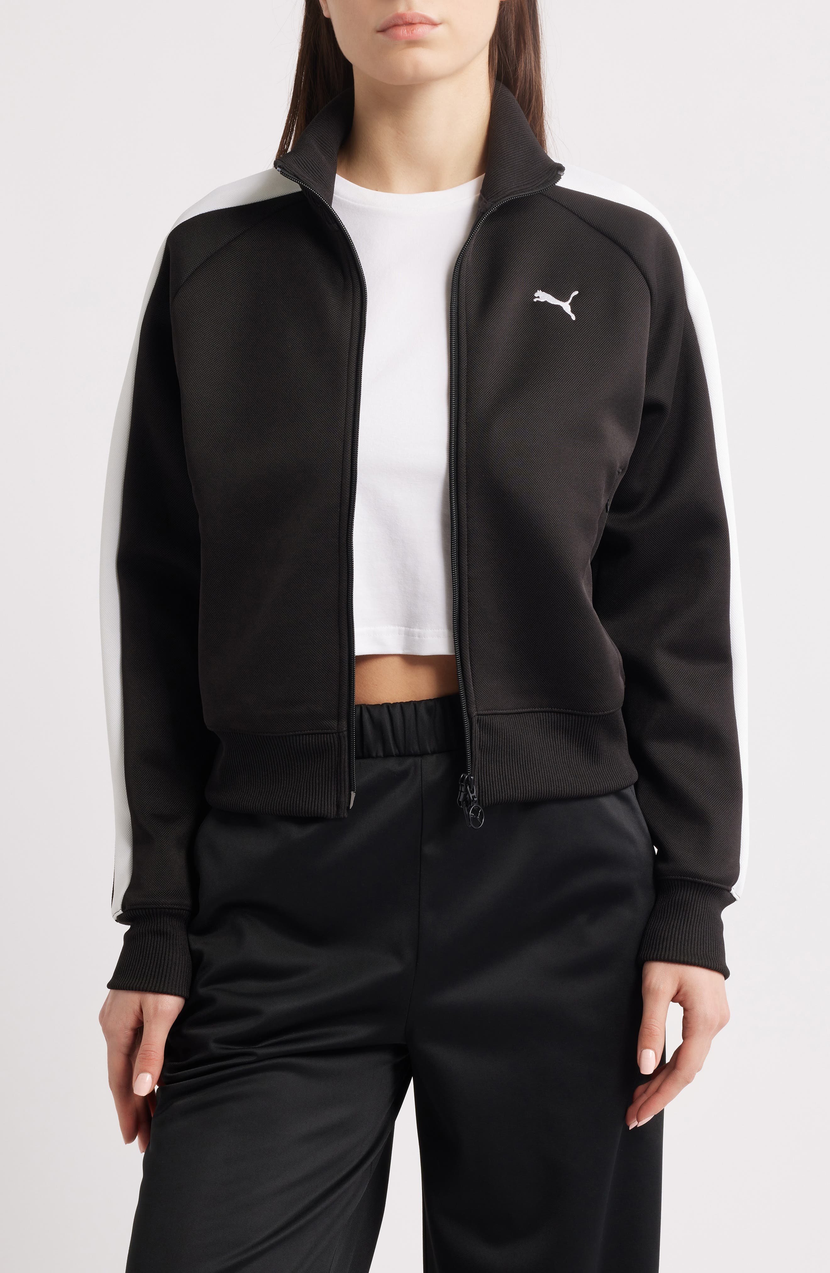 PUMA T7 Always On Crop Track Jacket in Puma Black at Nordstrom - 1