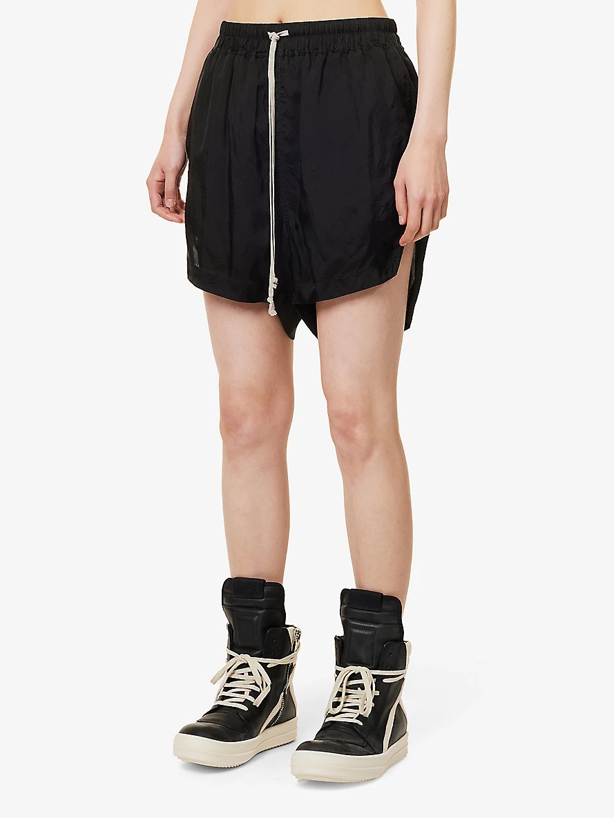 Slip-pocket notched-hem woven shorts - 3