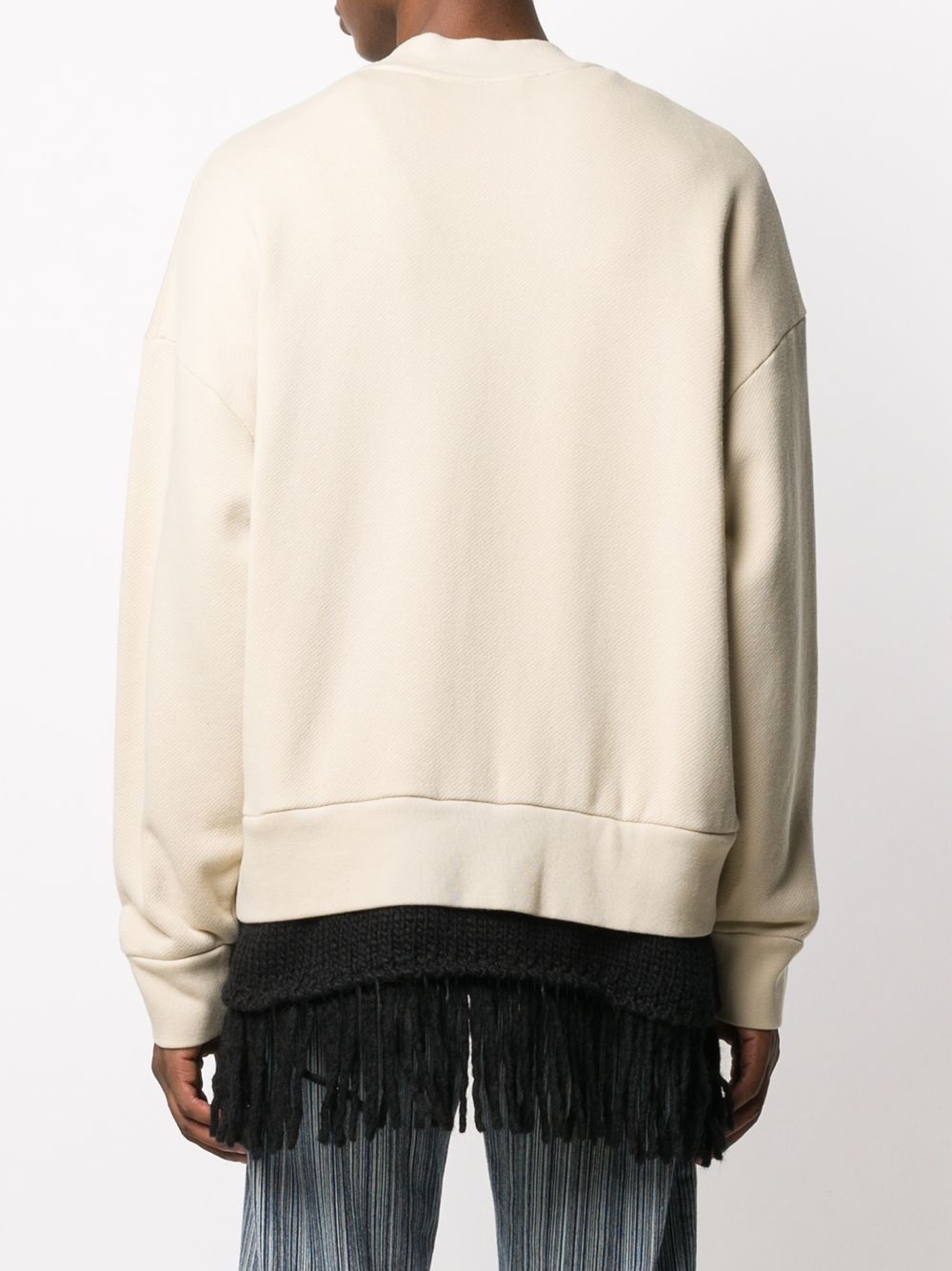 embroidered logo fringed sweatshirt - 4